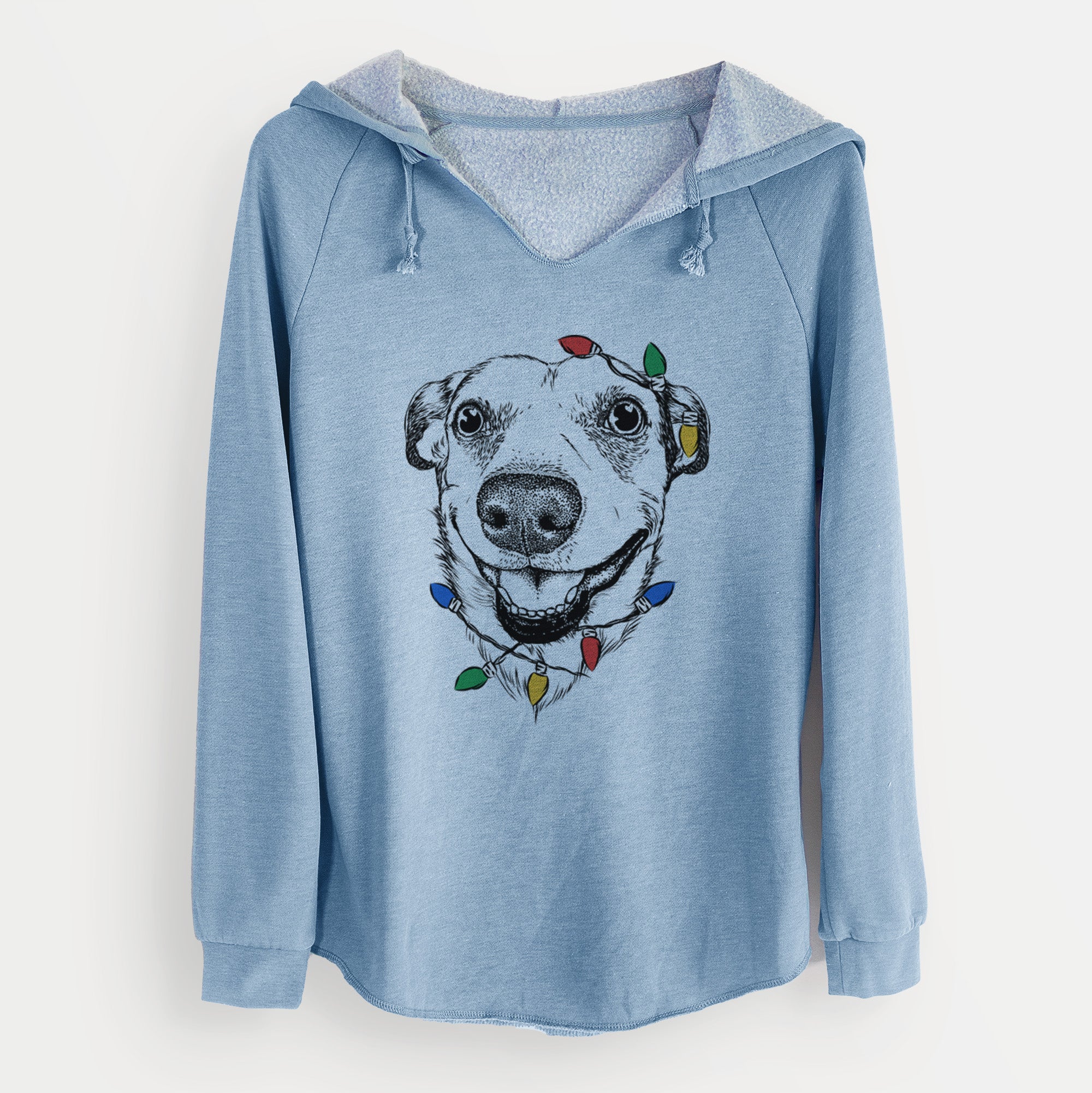 Christmas Lights Petrah the Staffy Mix - Cali Wave Hooded Sweatshirt