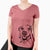 Christmas Lights Petrah the Staffy Mix - Women's V-neck Shirt