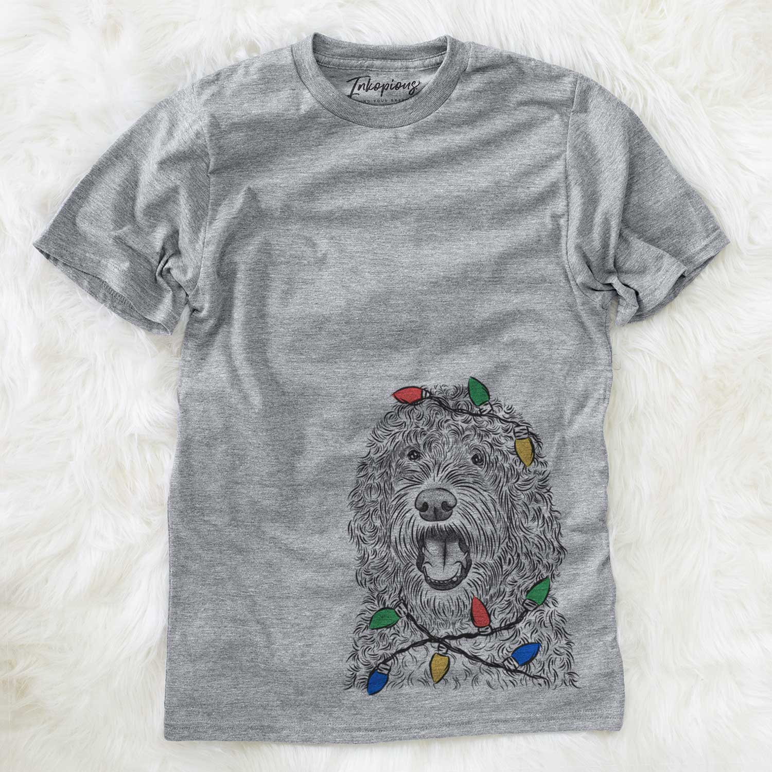 Christmas Lights Phillip the Portuguese Water Dog - Unisex Crewneck