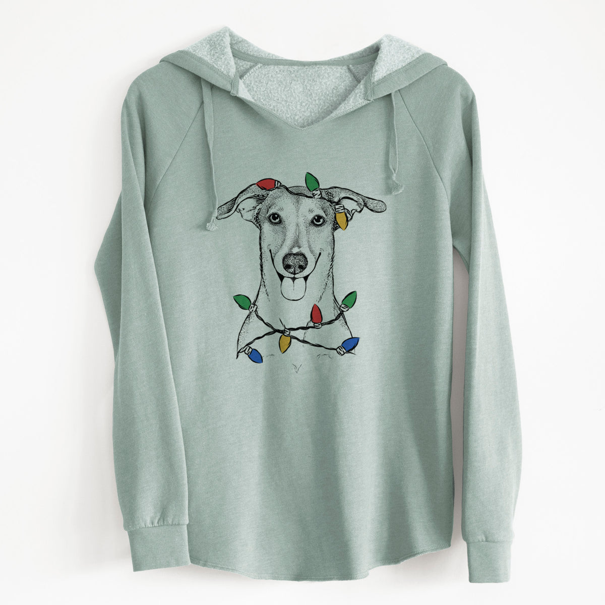 Christmas Lights Phoebe the Corgi Mix - Cali Wave Hooded Sweatshirt