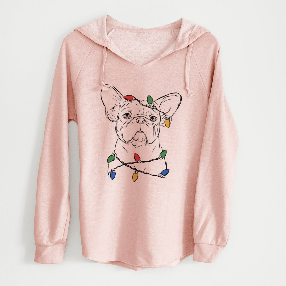 Christmas Lights Pierre the French Bulldog - Cali Wave Hooded Sweatshirt