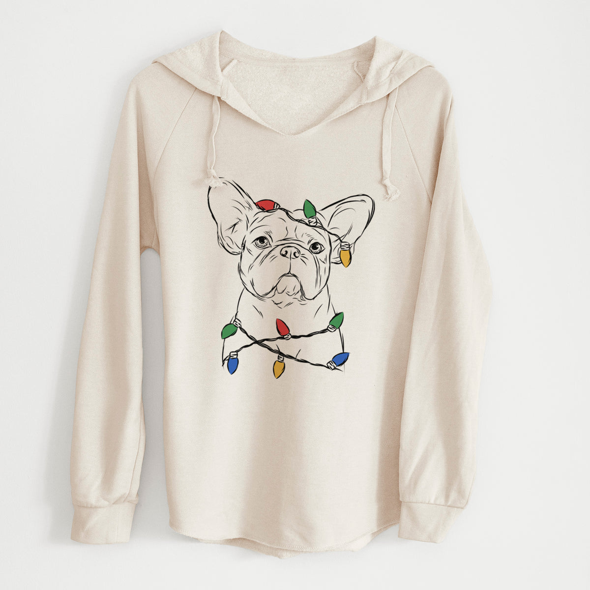 Christmas Lights Pierre the French Bulldog - Cali Wave Hooded Sweatshirt