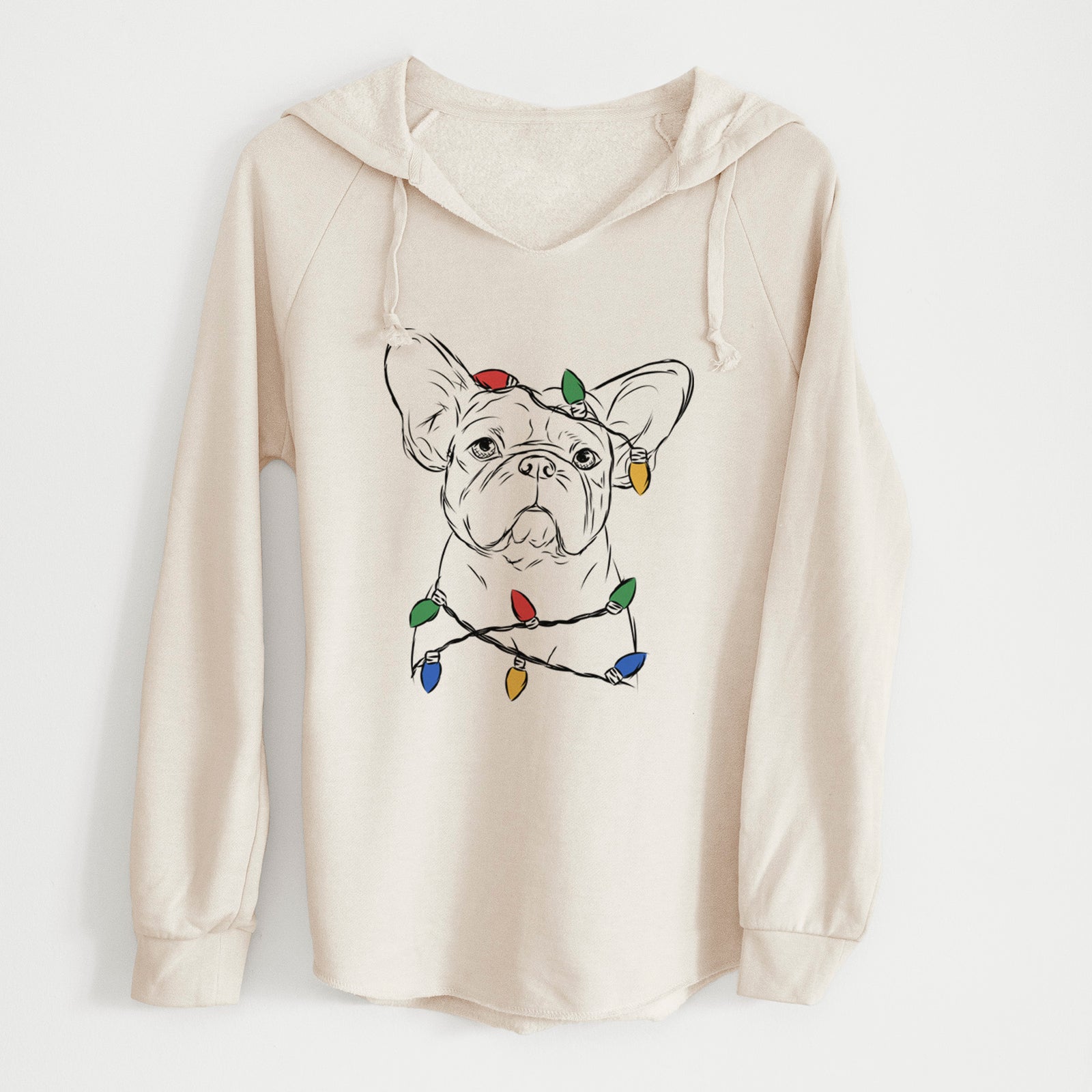 Christmas Lights Pierre the French Bulldog - Cali Wave Hooded Sweatshirt