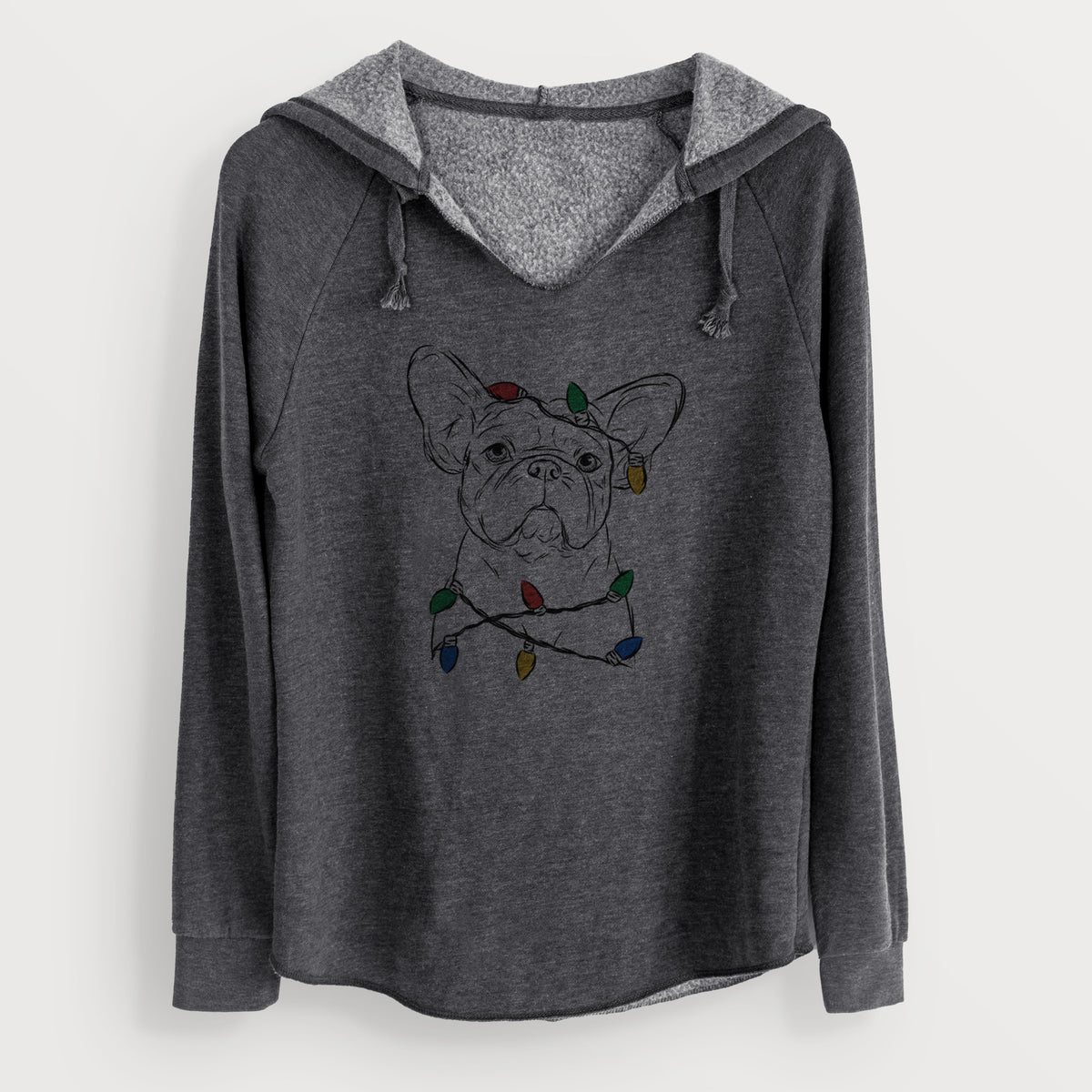 Christmas Lights Pierre the French Bulldog - Cali Wave Hooded Sweatshirt