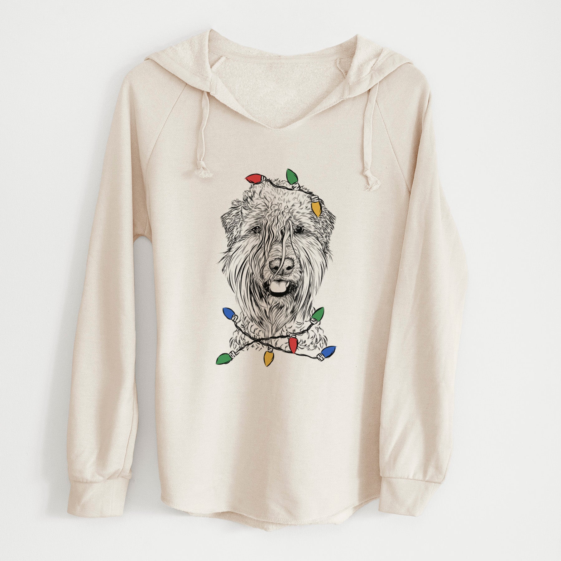 Christmas Lights Pierre the Soft Coated Wheaten Terrier - Cali Wave Hooded Sweatshirt