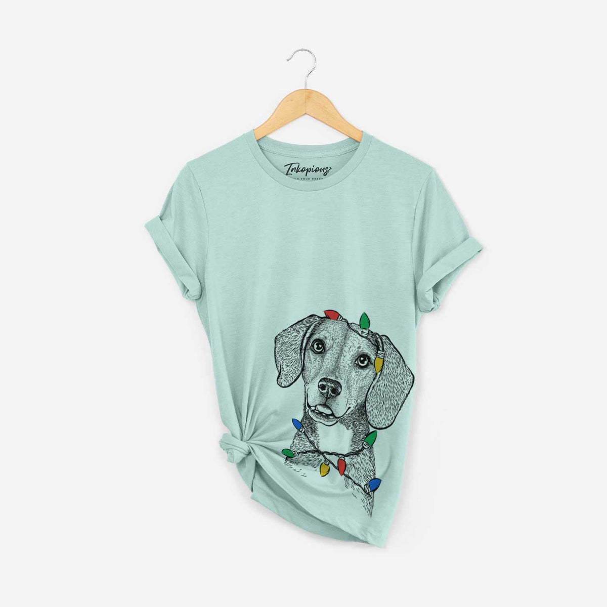Christmas Lights Piggy the Beagle Mix - Unisex Crewneck