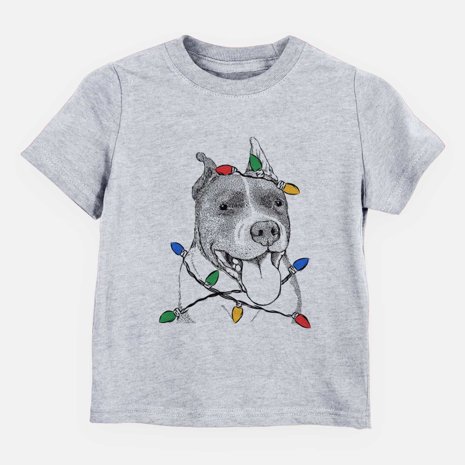 Christmas Lights Piggy the American Staffordshire Terrier - Kids/Youth/Toddler Shirt