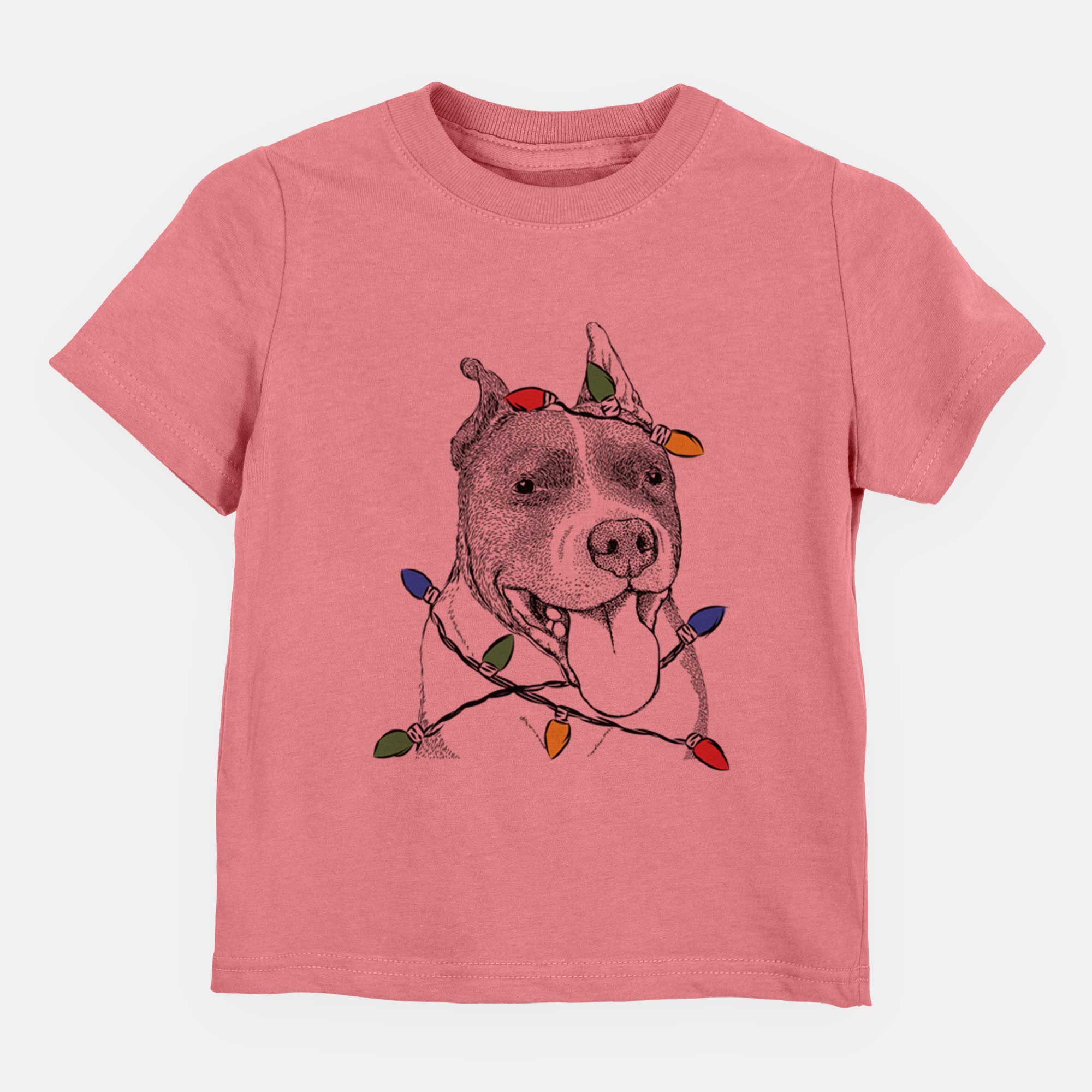 Christmas Lights Piggy the American Staffordshire Terrier - Kids/Youth/Toddler Shirt