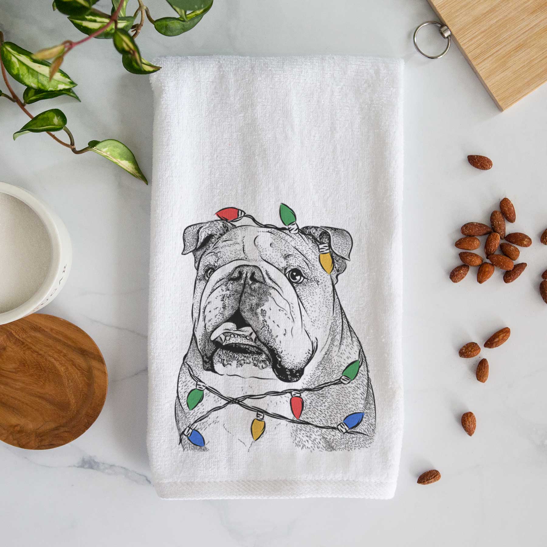 Piggy the English Bulldog Decorative Hand Towel