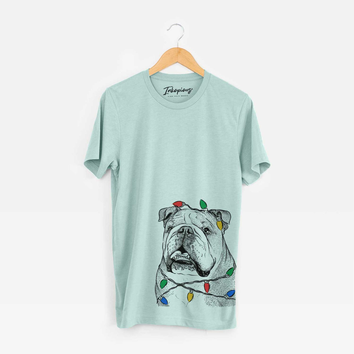Christmas Lights Piggy the English Bulldog - Unisex Crewneck