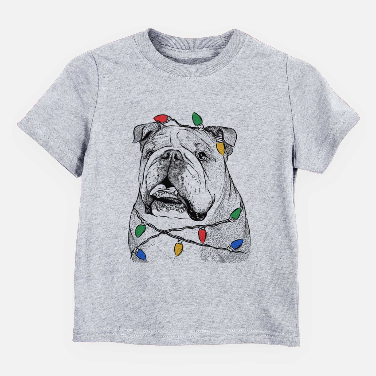Christmas Lights Piggy the English Bulldog - Kids/Youth/Toddler Shirt