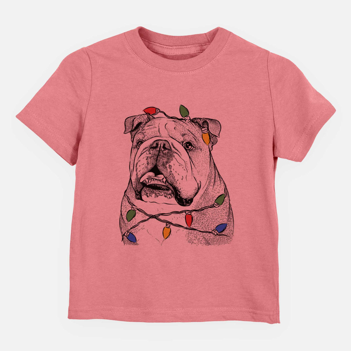 Christmas Lights Piggy the English Bulldog - Kids/Youth/Toddler Shirt