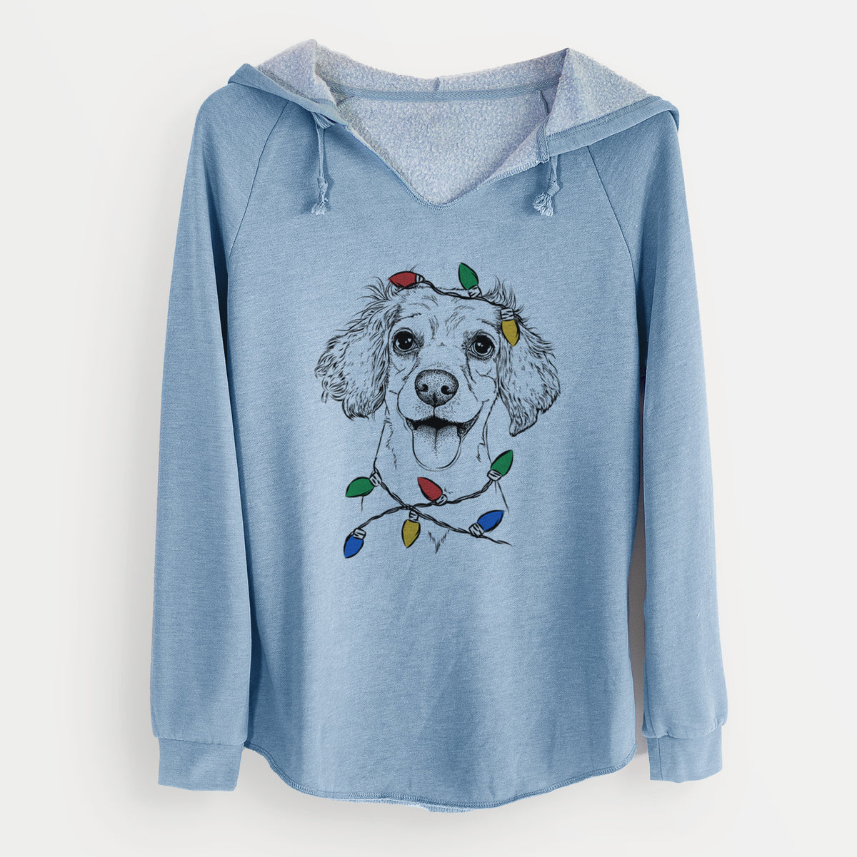 Christmas Lights Piglet the Dachshund Mix - Cali Wave Hooded Sweatshirt