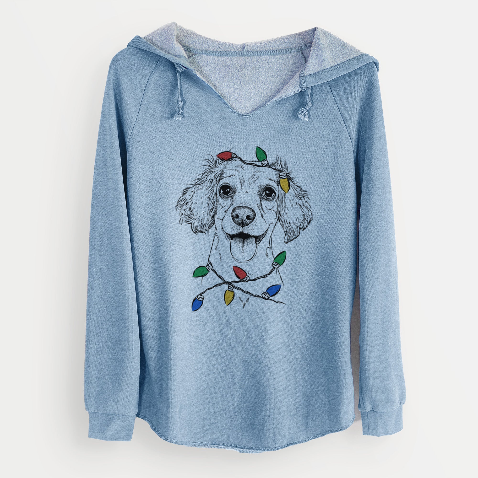 Christmas Lights Piglet the Dachshund Mix - Cali Wave Hooded Sweatshirt