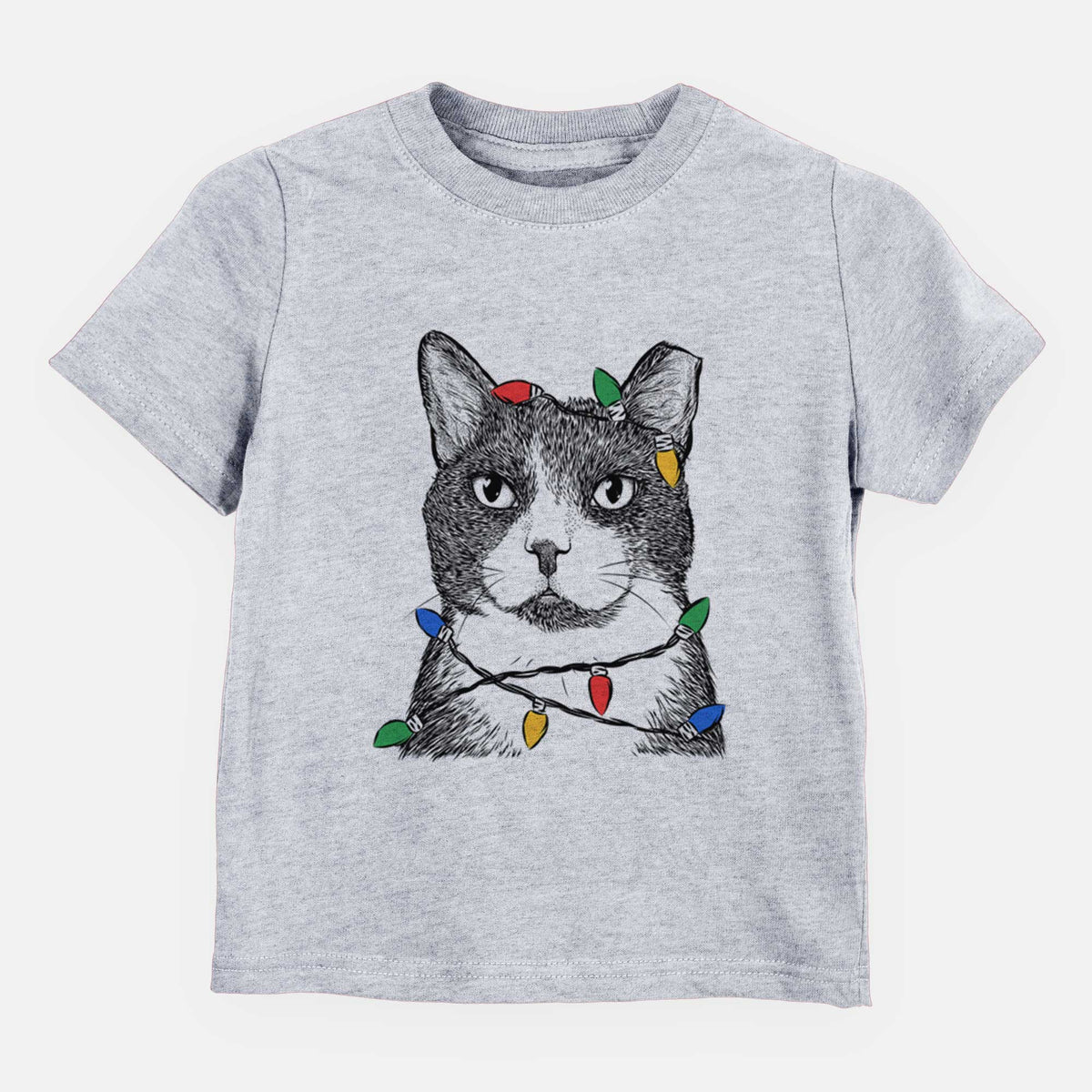 Christmas Lights Pinky the Tuxedo Cat - Kids/Youth/Toddler Shirt