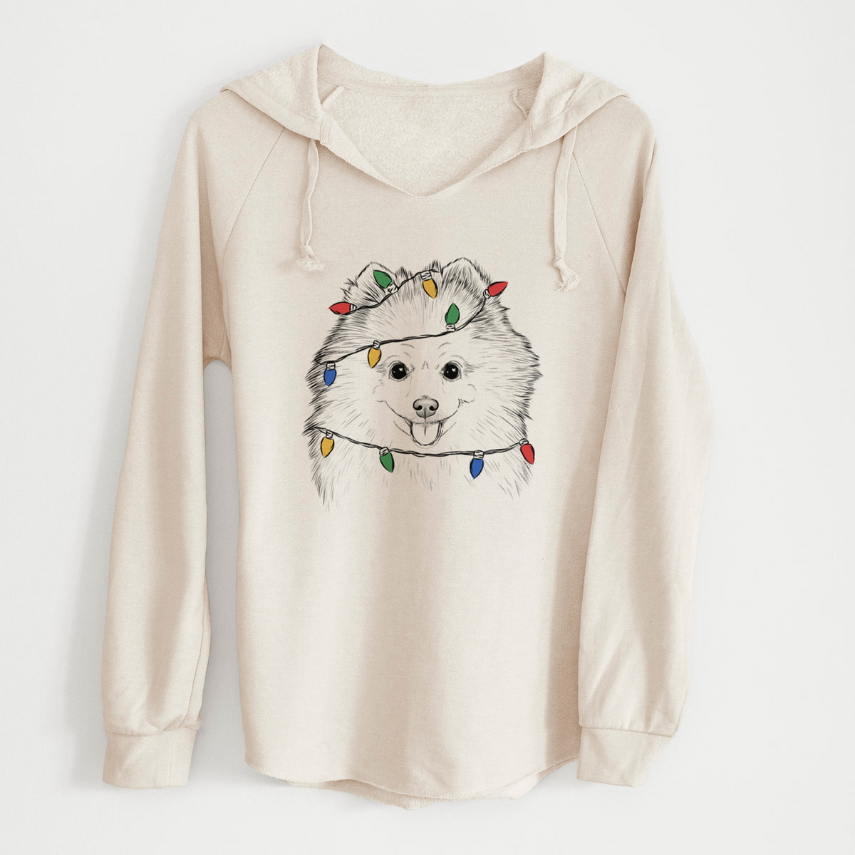 Christmas Lights Piper Jo the Pomeranian - Cali Wave Hooded Sweatshirt