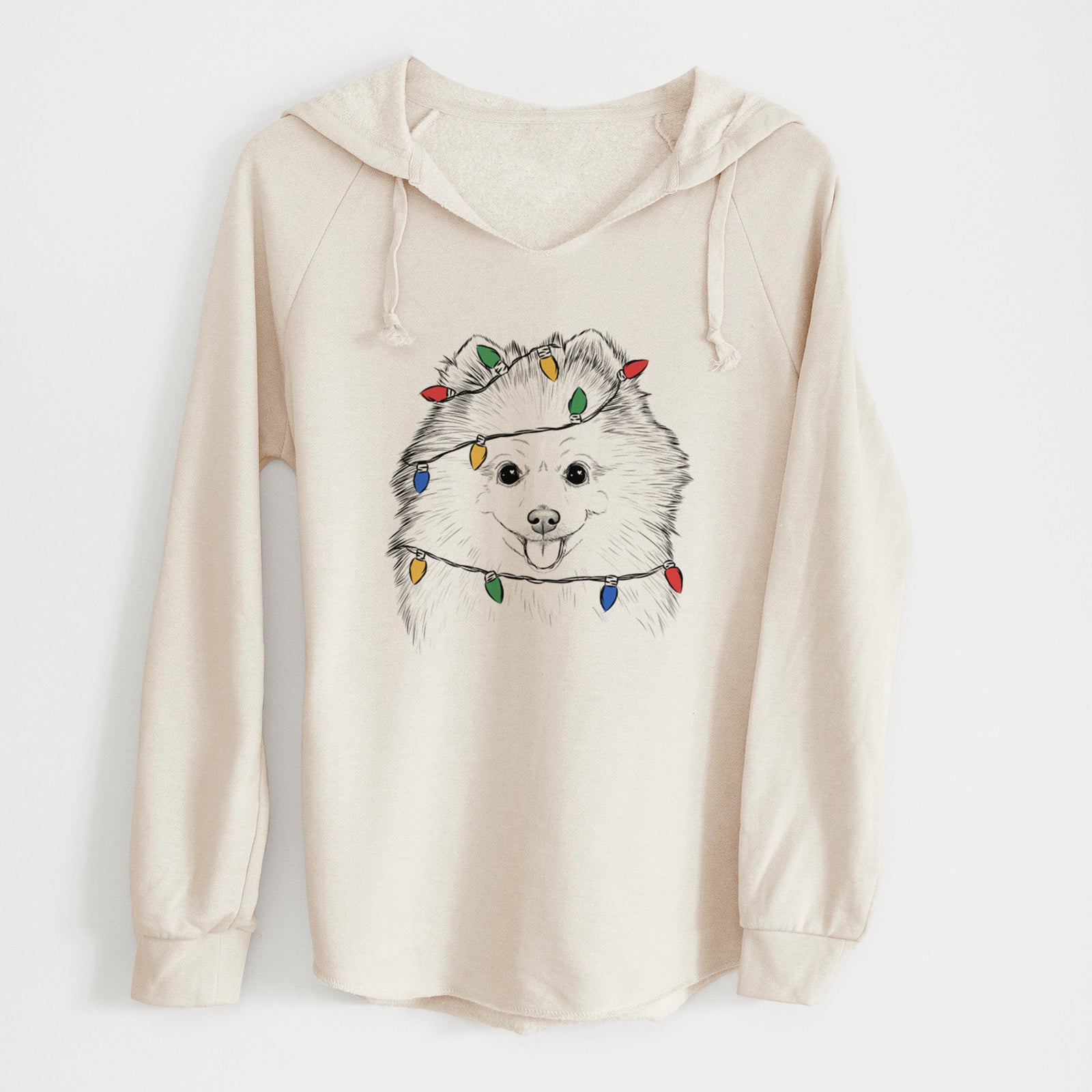 Christmas Lights Piper Jo the Pomeranian - Cali Wave Hooded Sweatshirt