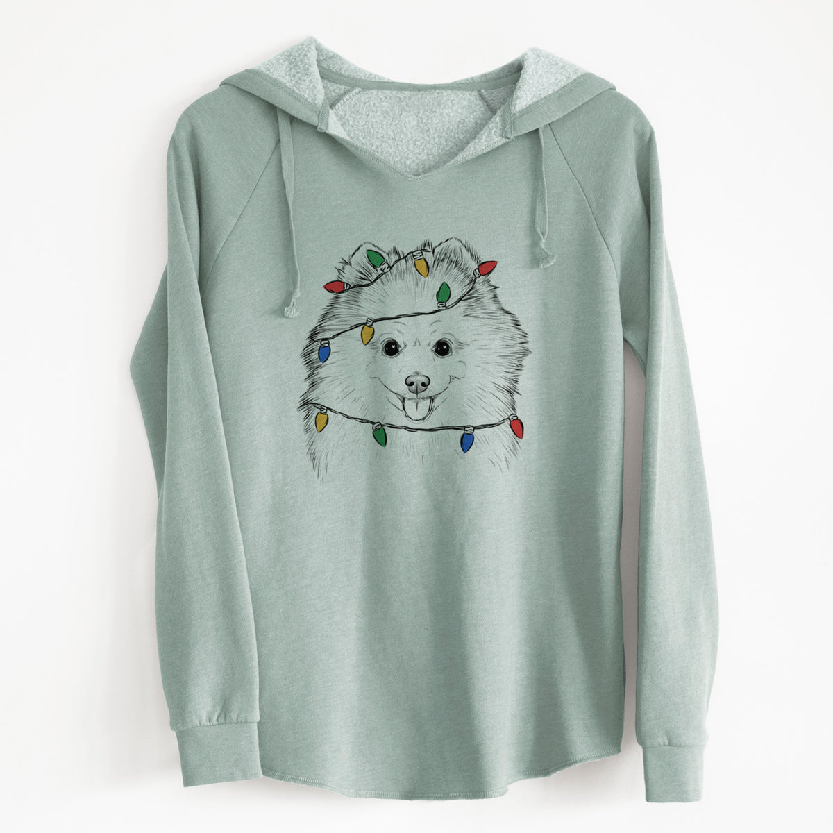 Christmas Lights Piper Jo the Pomeranian - Cali Wave Hooded Sweatshirt