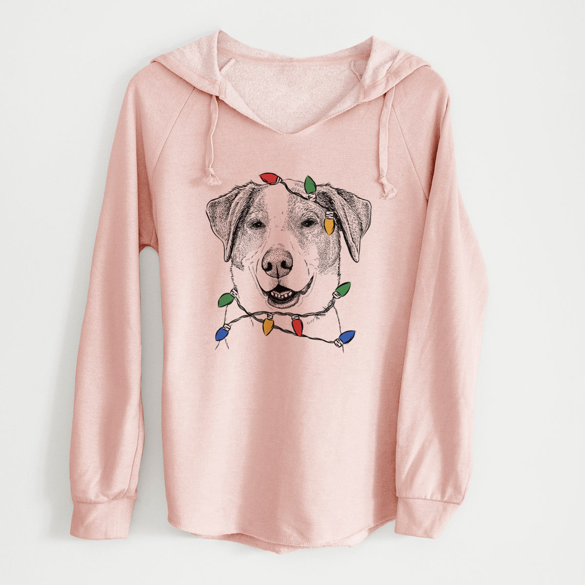 Christmas Lights Piper Pilot the Hound Mix - Cali Wave Hooded Sweatshirt