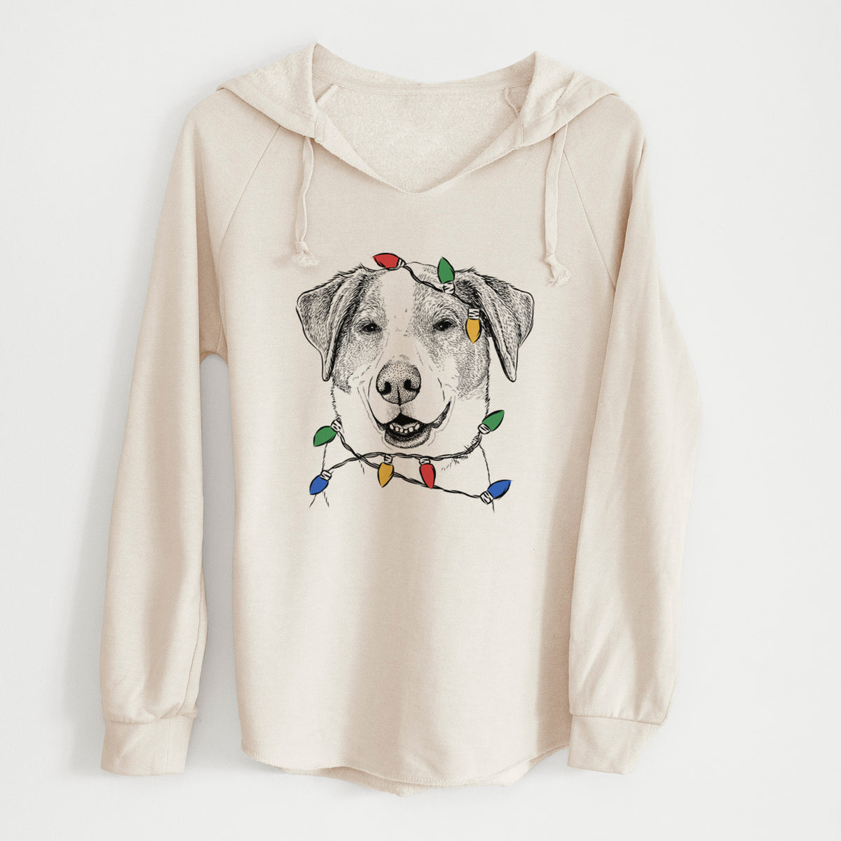 Christmas Lights Piper Pilot the Hound Mix - Cali Wave Hooded Sweatshirt
