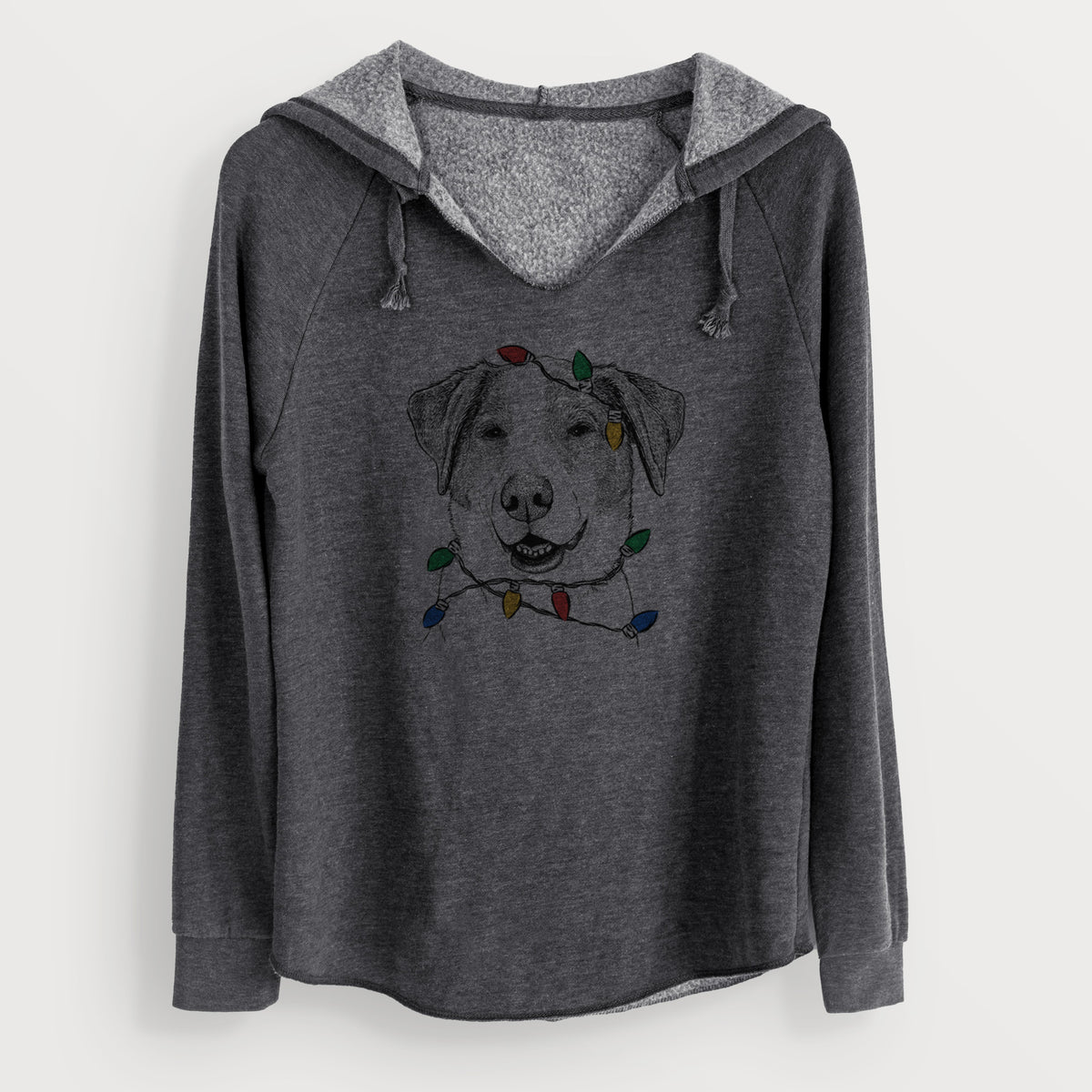 Christmas Lights Piper Pilot the Hound Mix - Cali Wave Hooded Sweatshirt