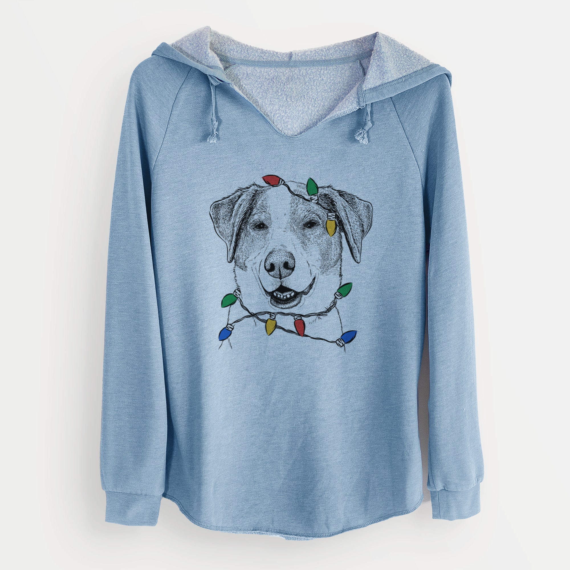 Christmas Lights Piper Pilot the Hound Mix - Cali Wave Hooded Sweatshirt