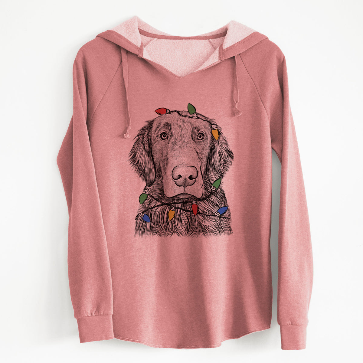 Christmas Lights Pippin the Flat Coated Retriever - Cali Wave Hooded Sweatshirt