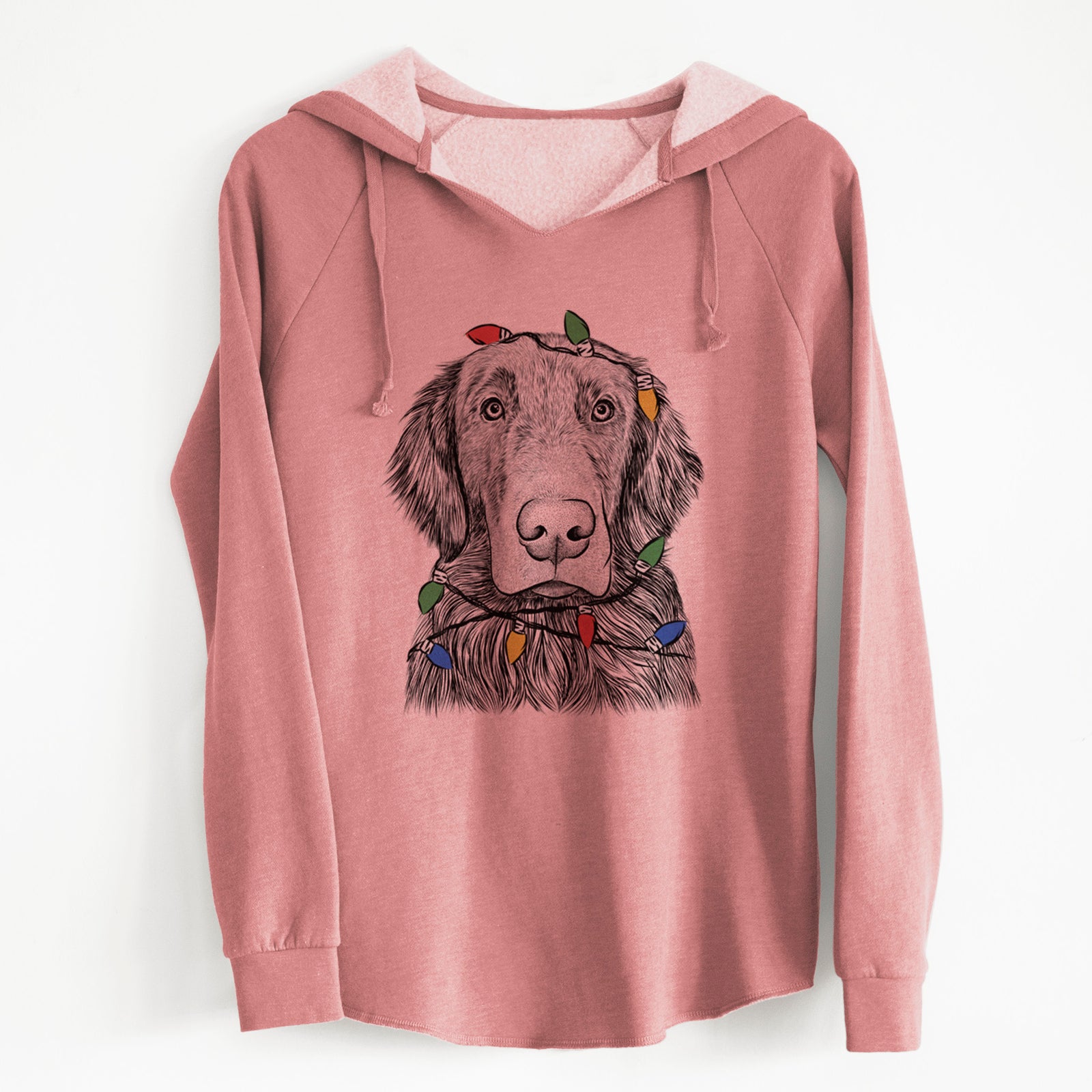 Christmas Lights Pippin the Flat Coated Retriever - Cali Wave Hooded Sweatshirt
