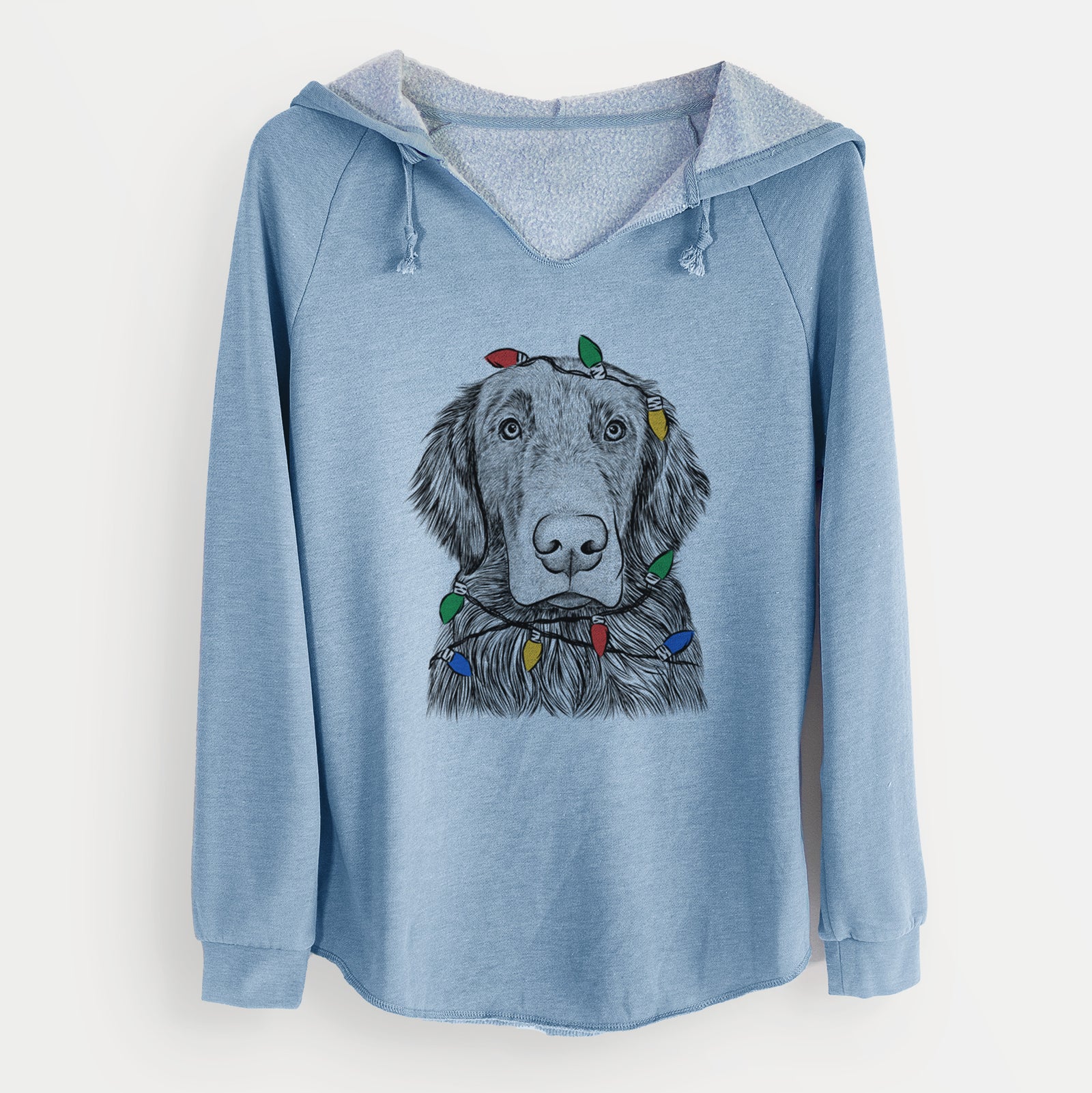 Christmas Lights Pippin the Flat Coated Retriever - Cali Wave Hooded Sweatshirt