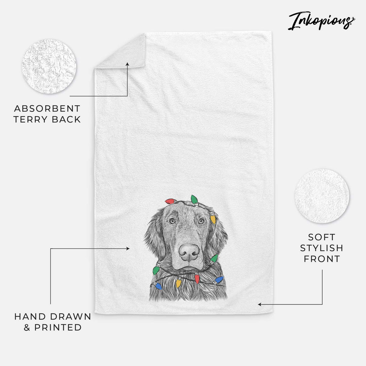 Pippin the Flat Coated Retriever Decorative Hand Towel