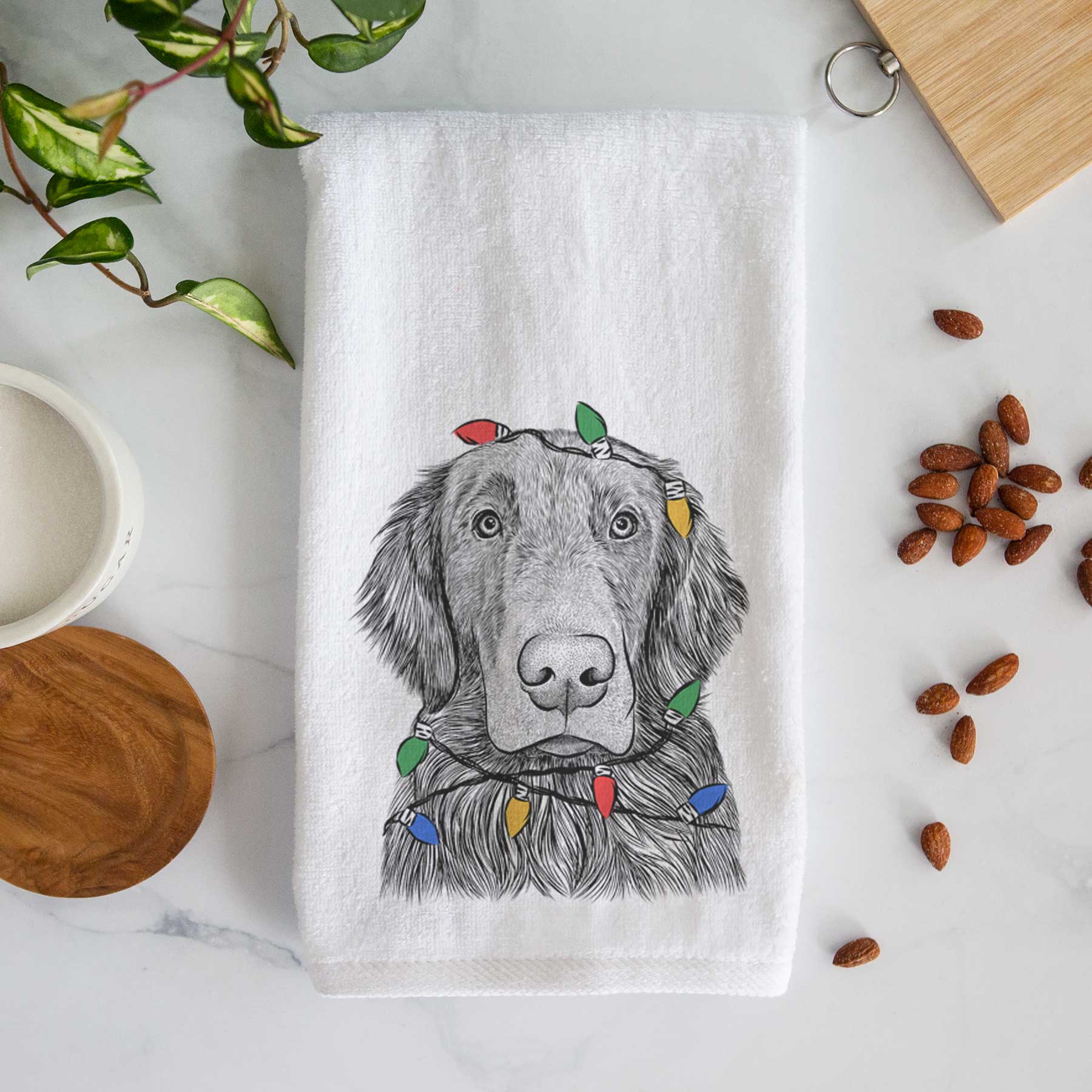 Pippin the Flat Coated Retriever Decorative Hand Towel