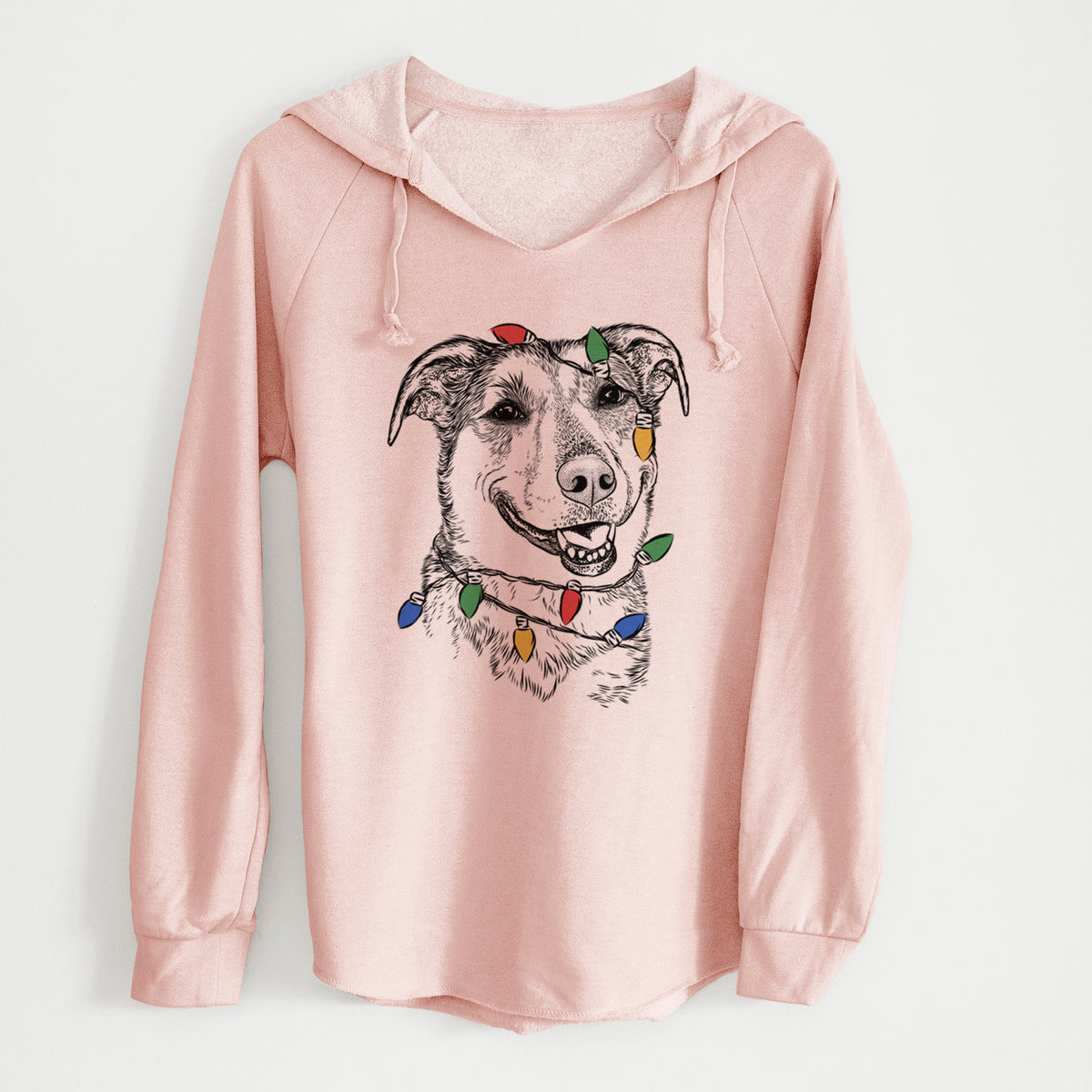 Christmas Lights Pippin the Shepherd Mix - Cali Wave Hooded Sweatshirt