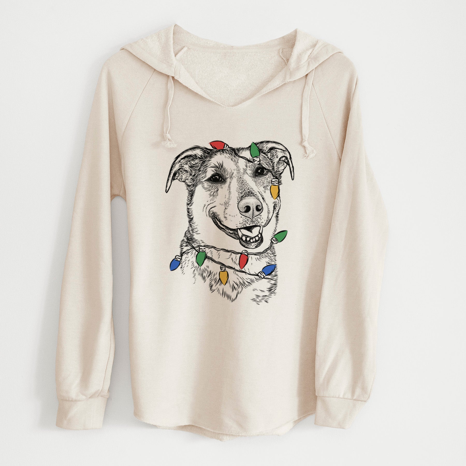 Christmas Lights Pippin the Shepherd Mix - Cali Wave Hooded Sweatshirt