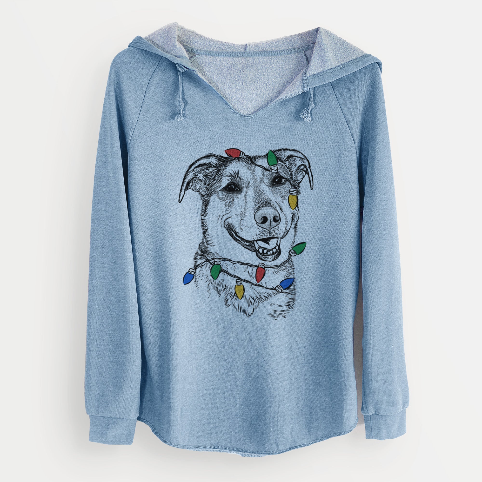 Christmas Lights Pippin the Shepherd Mix - Cali Wave Hooded Sweatshirt
