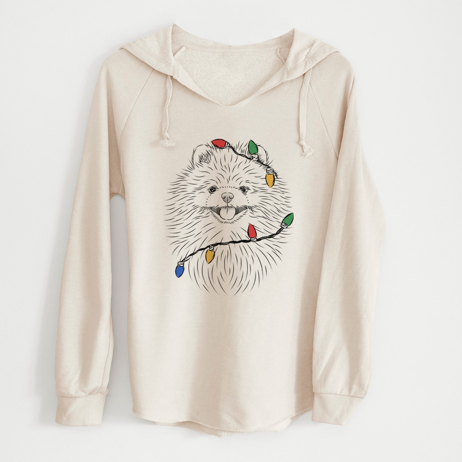 Christmas Lights Pirro the Pomeranian - Cali Wave Hooded Sweatshirt