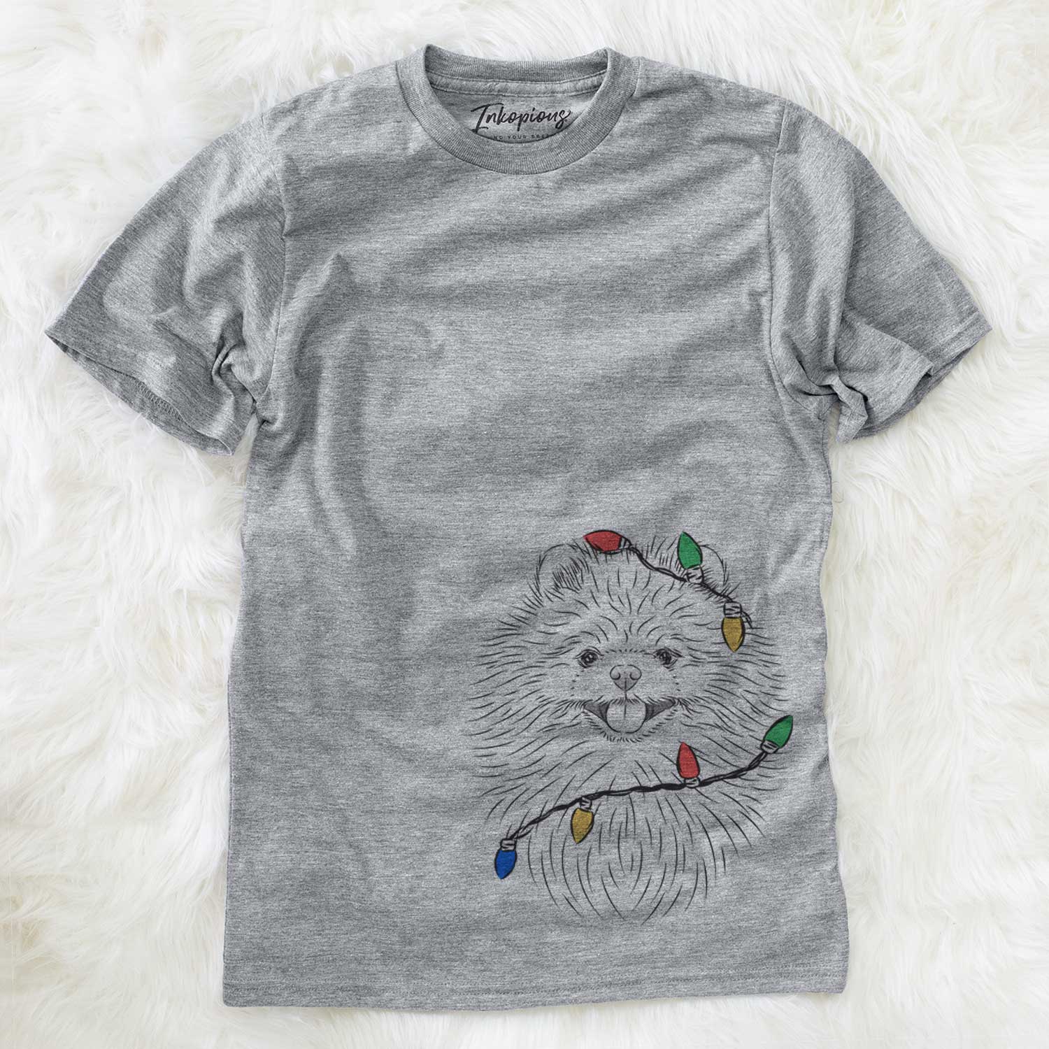 Christmas Lights Pirro the Pomeranian - Unisex Crewneck