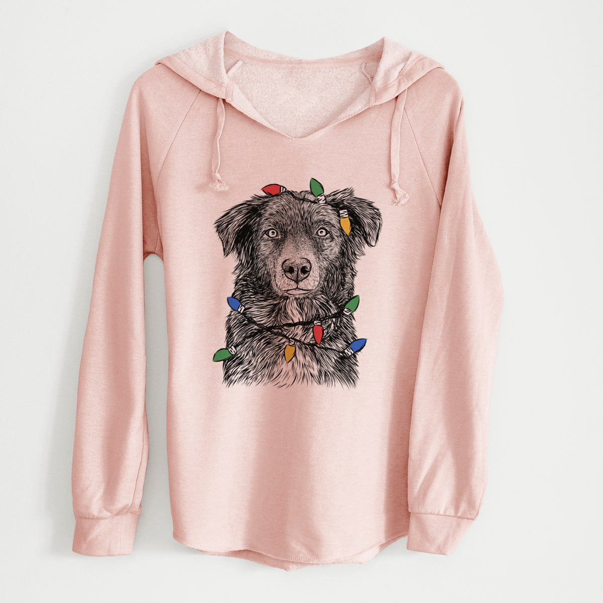 Christmas Lights Pixel the Australian Shepherd - Cali Wave Hooded Sweatshirt