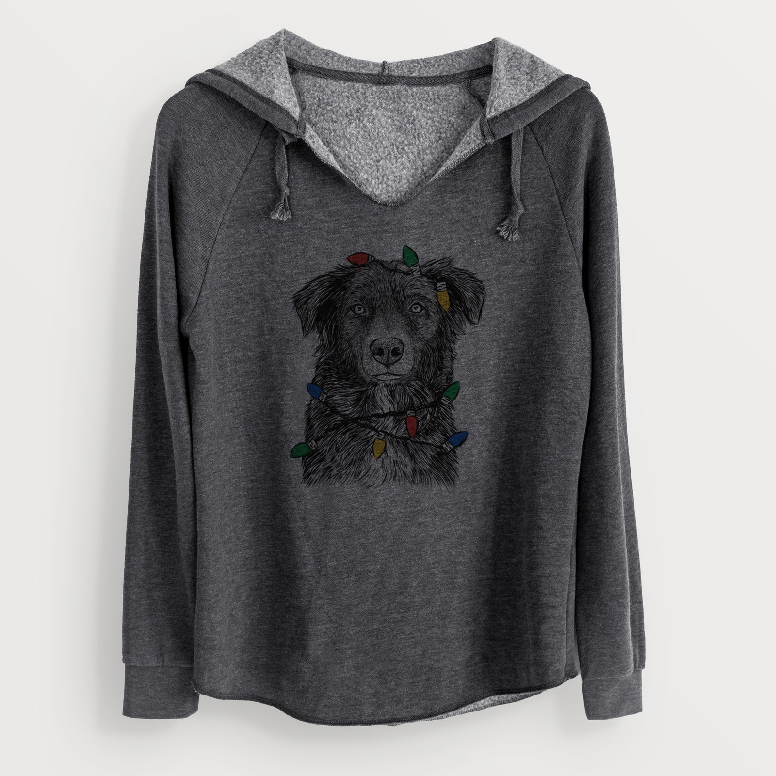 Christmas Lights Pixel the Australian Shepherd - Cali Wave Hooded Sweatshirt