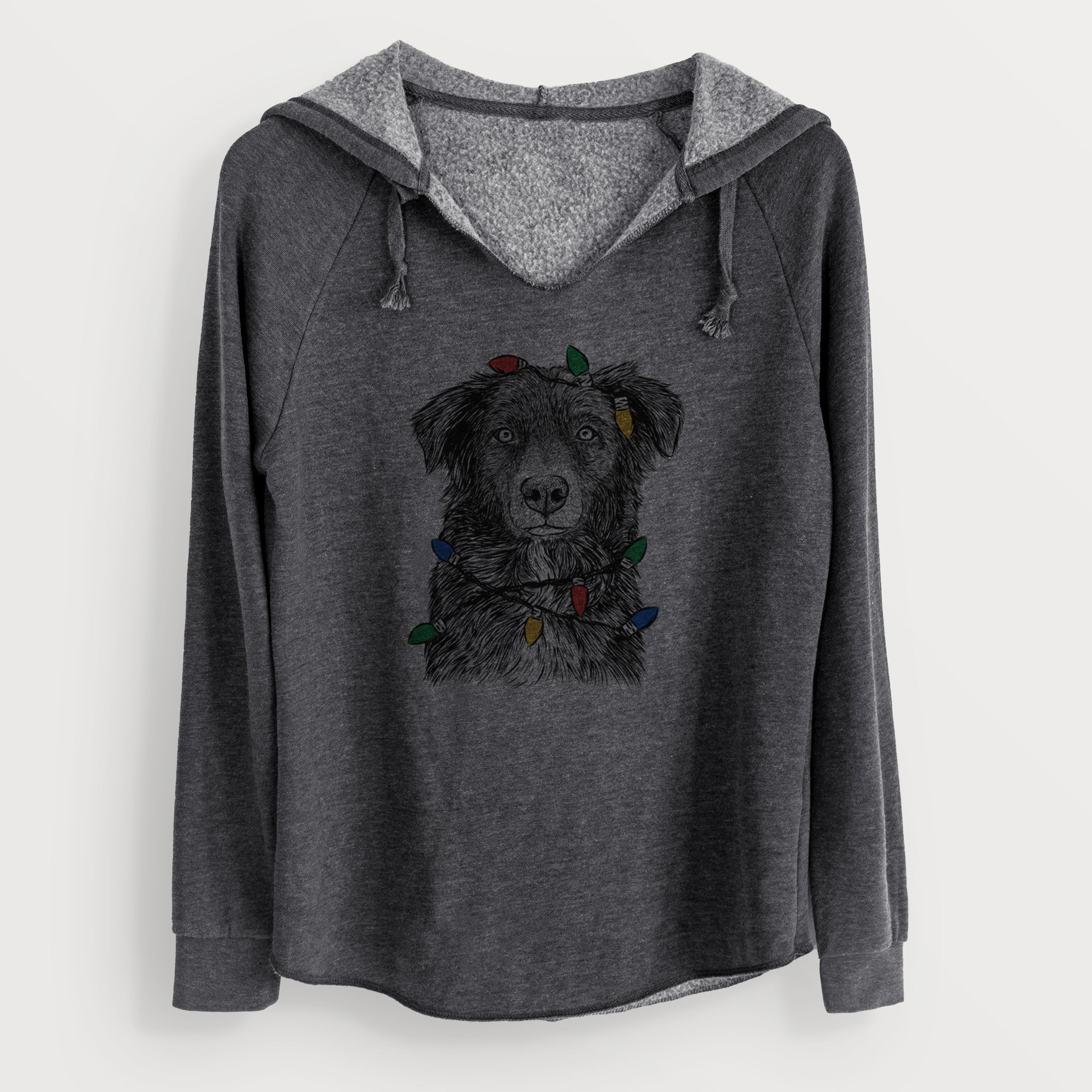 Christmas Lights Pixel the Australian Shepherd - Cali Wave Hooded Sweatshirt