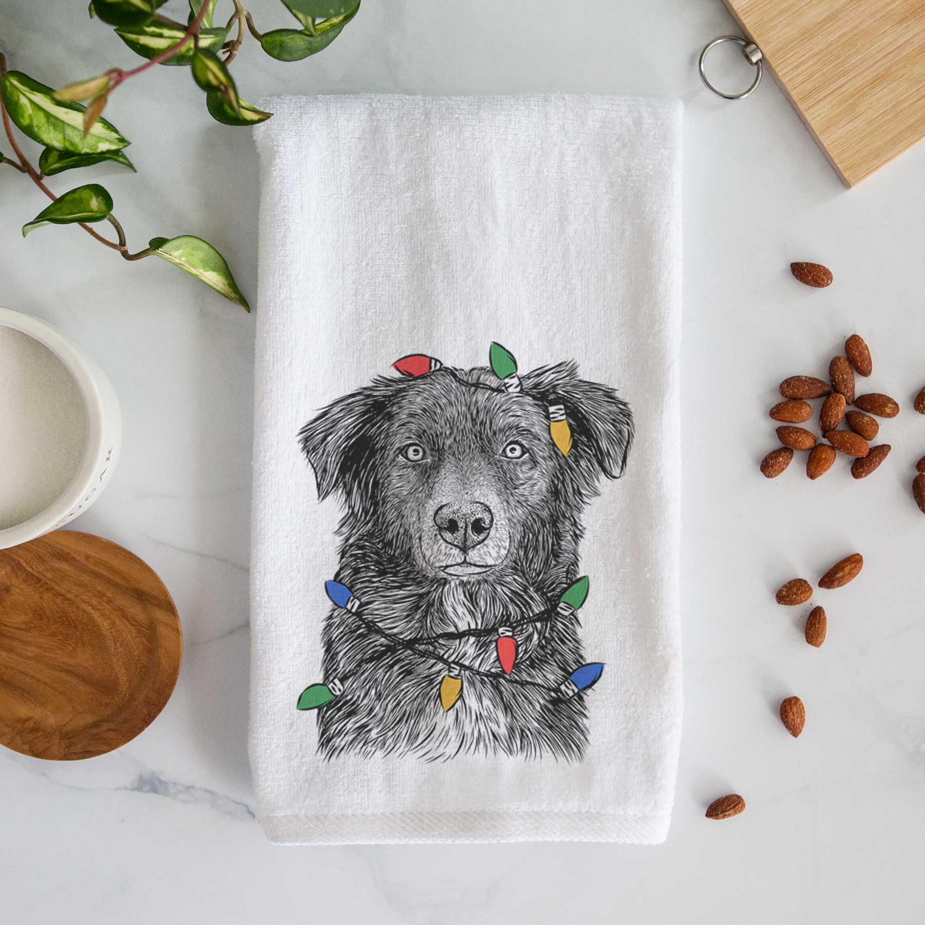 Pixel the Australian Shepherd Decorative Hand Towel