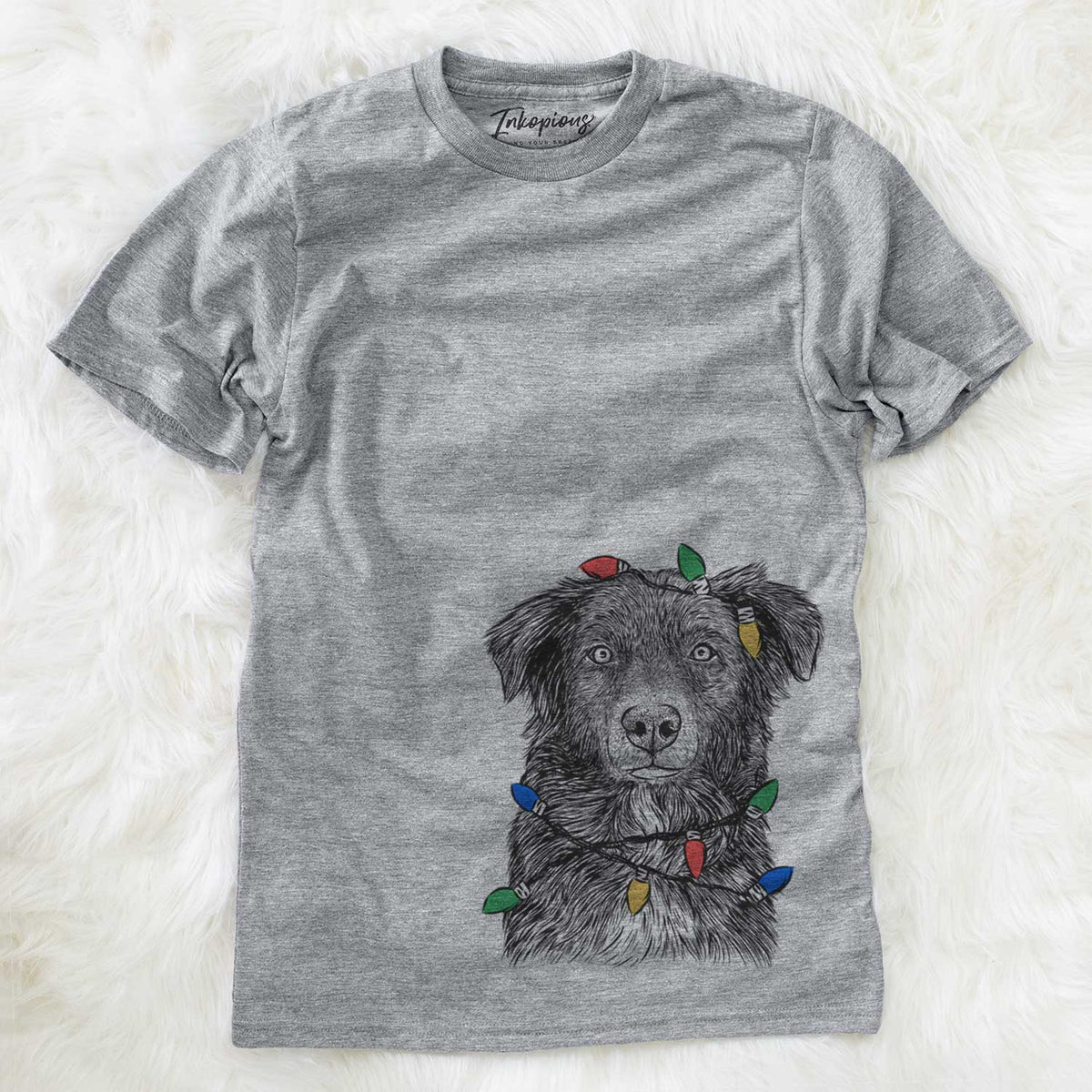 Christmas Lights Pixel the Australian Shepherd - Unisex Crewneck