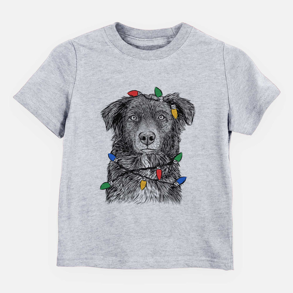 Christmas Lights Pixel the Australian Shepherd - Kids/Youth/Toddler Shirt
