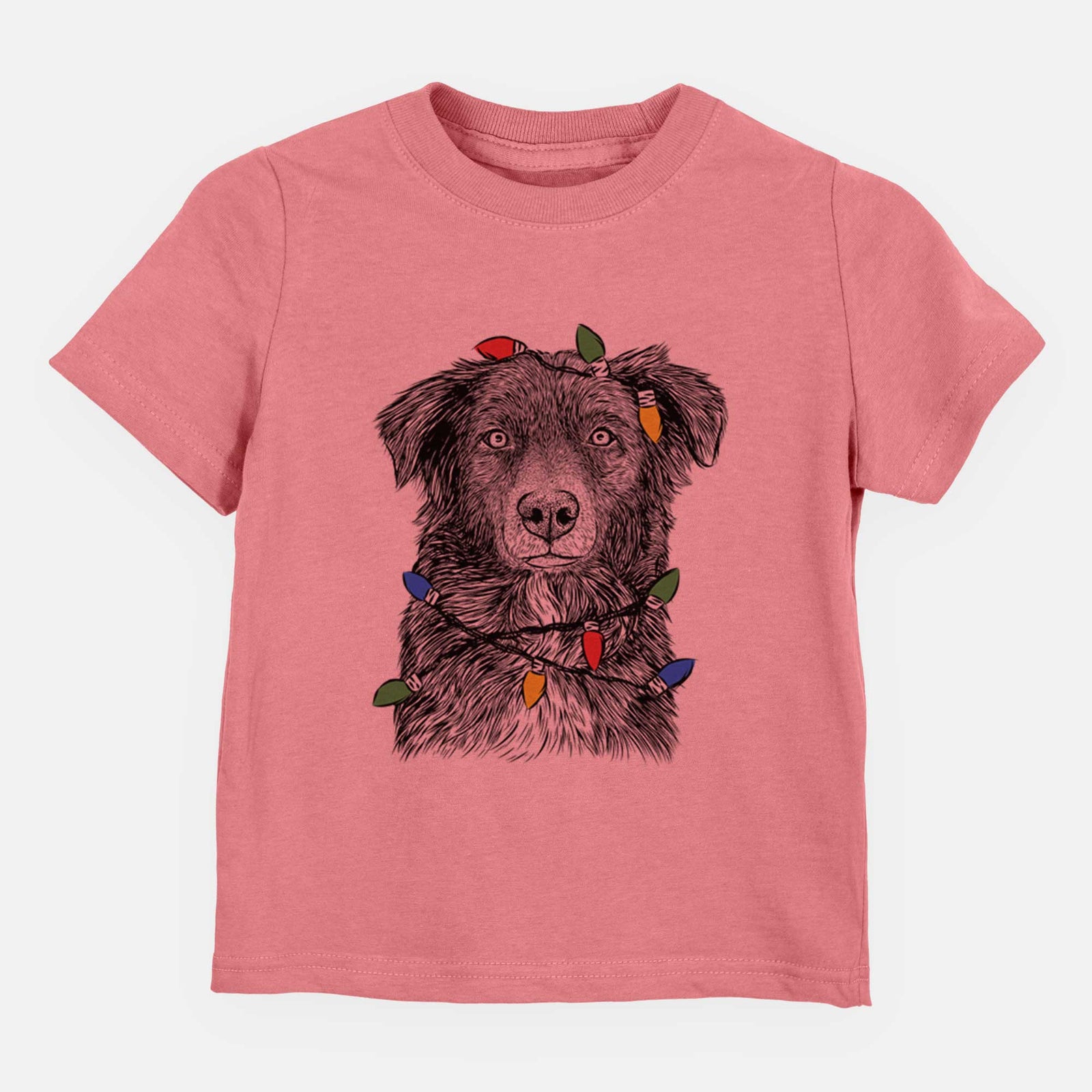 Christmas Lights Pixel the Australian Shepherd - Kids/Youth/Toddler Shirt