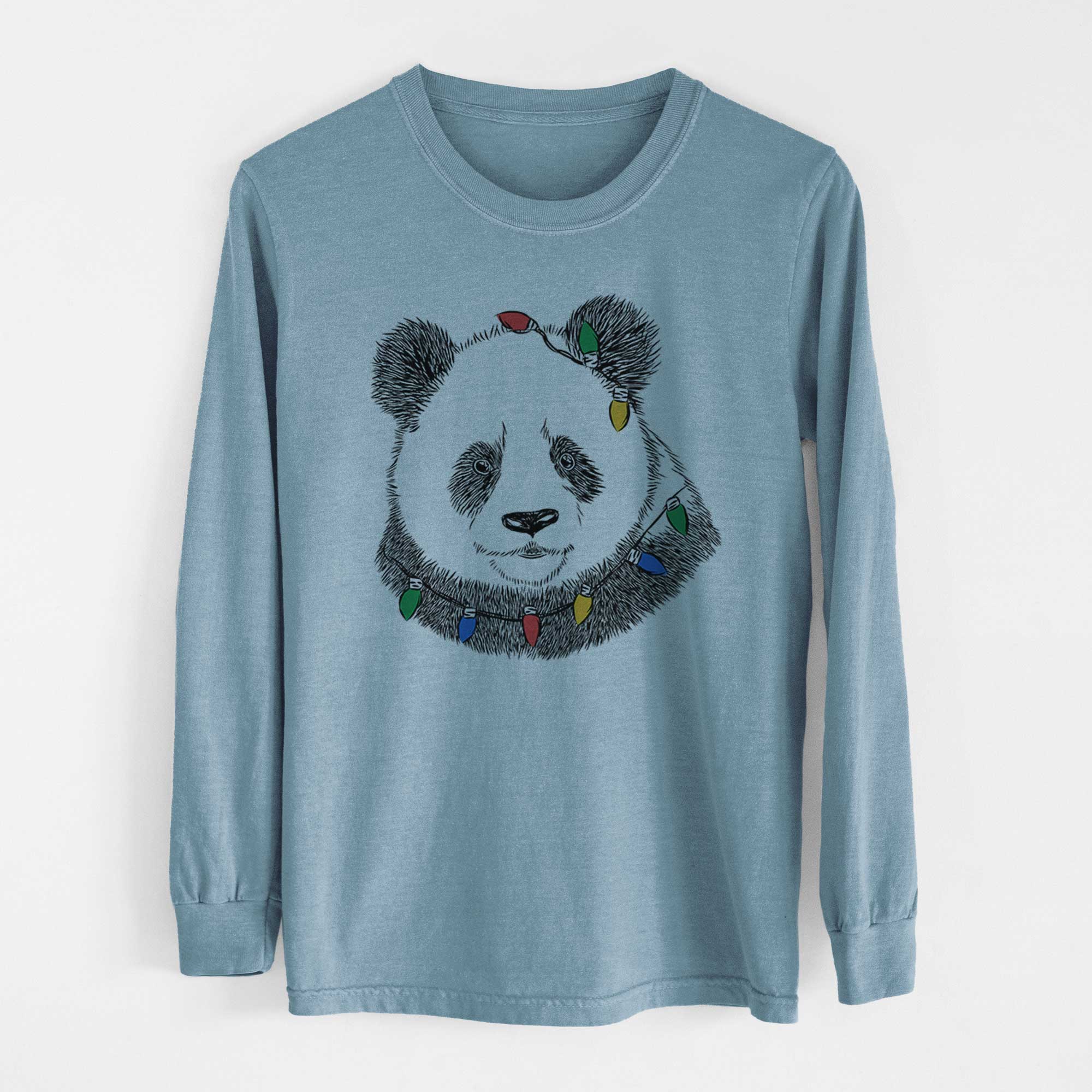 Christmas Lights Po the Panda - Heavyweight 100% Cotton Long Sleeve