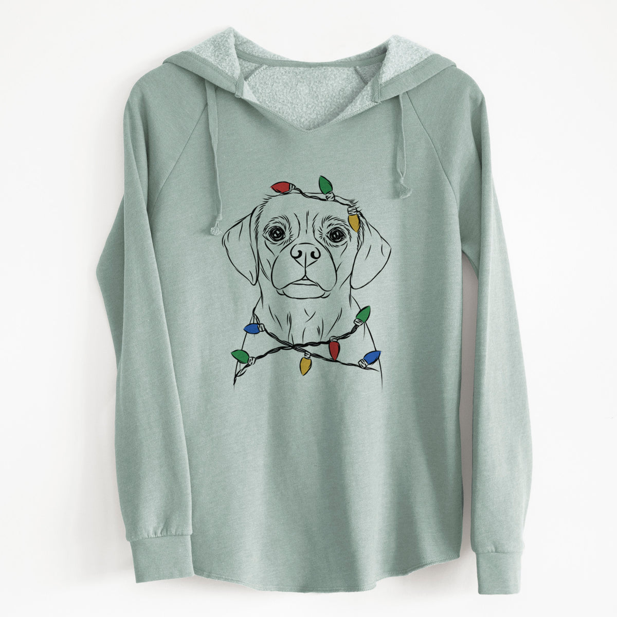 Christmas Lights Popcorn the Puggle - Cali Wave Hooded Sweatshirt