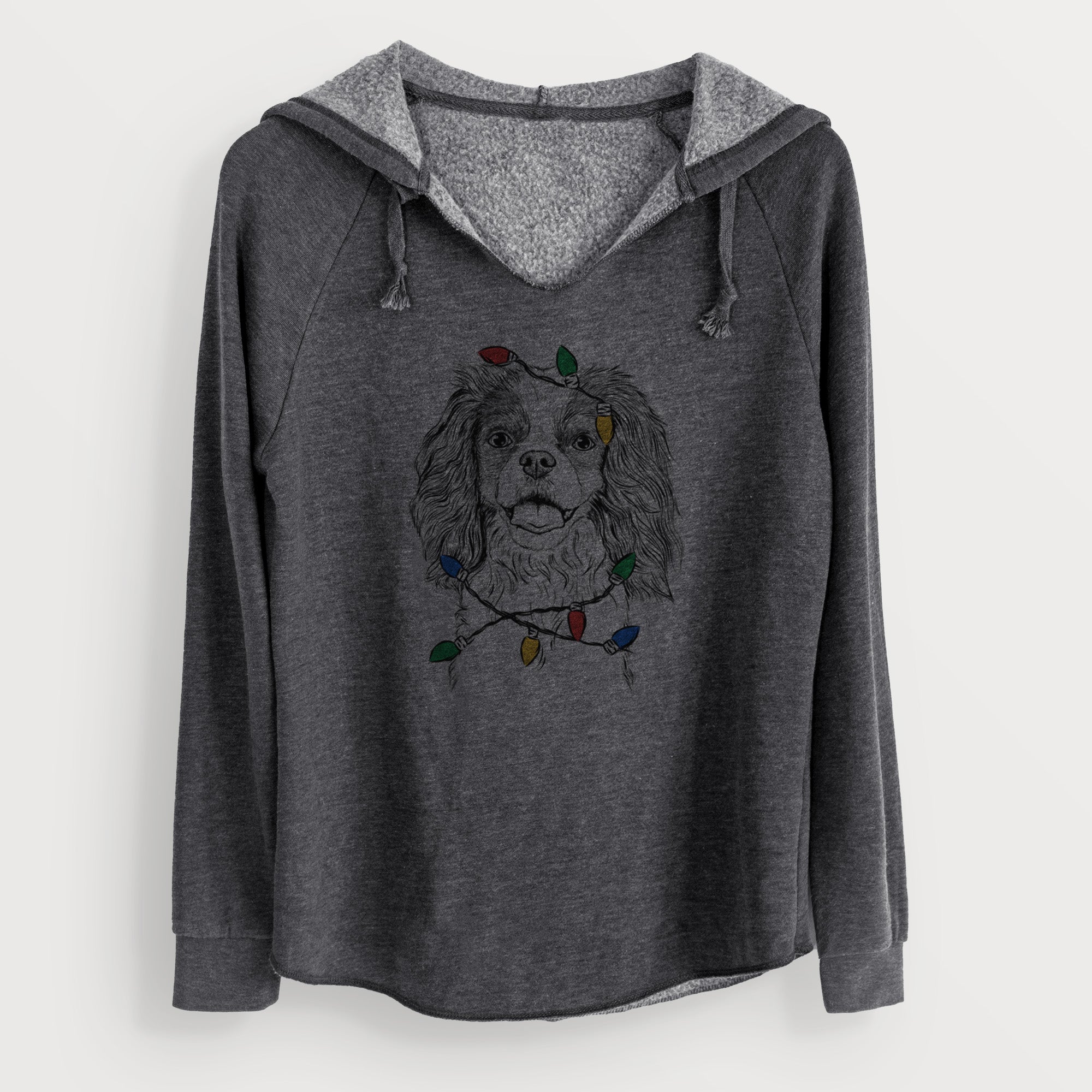 Christmas Lights Poppy the Cavalier King Charles Spaniel - Cali Wave Hooded Sweatshirt