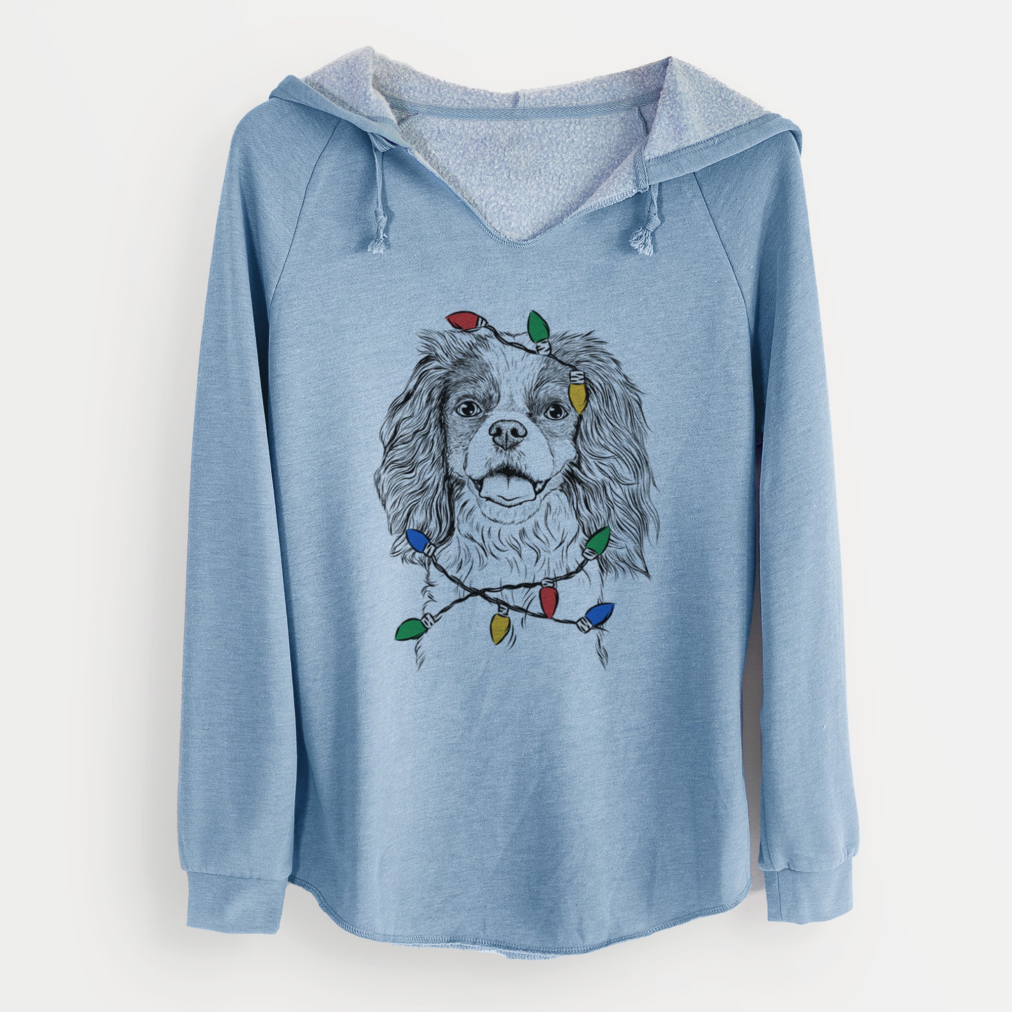 Christmas Lights Poppy the Cavalier King Charles Spaniel - Cali Wave Hooded Sweatshirt