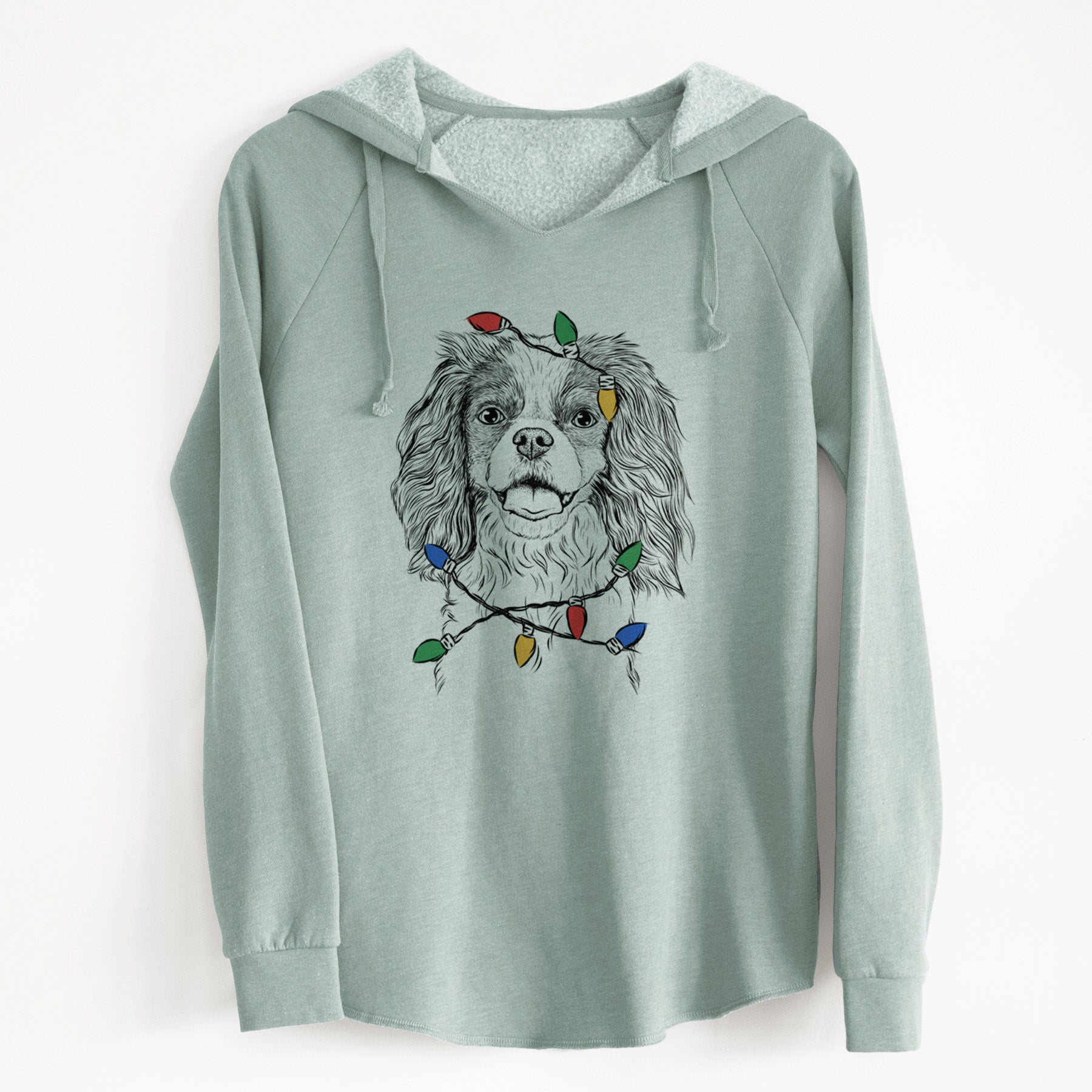 Christmas Lights Poppy the Cavalier King Charles Spaniel - Cali Wave Hooded Sweatshirt