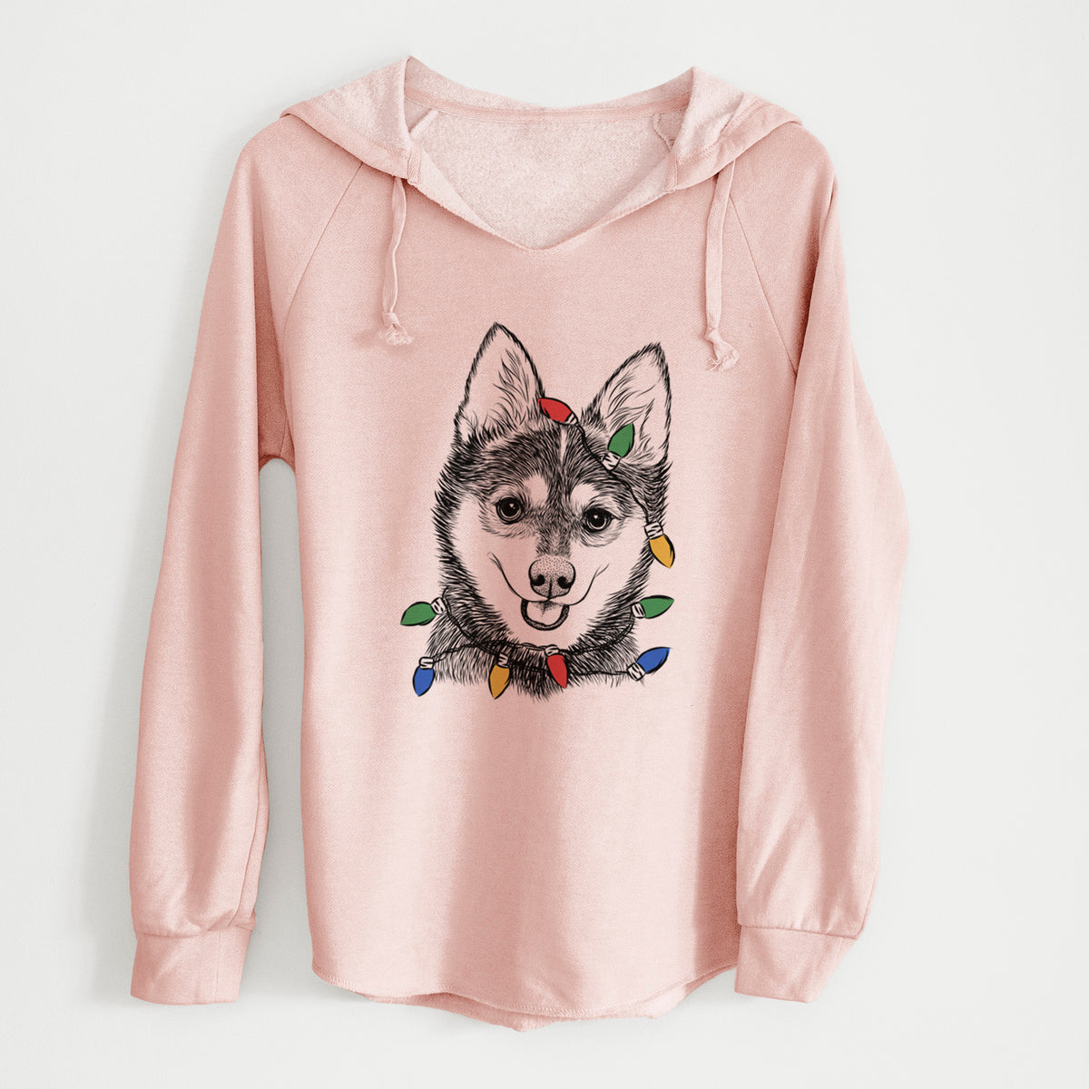Christmas Lights Posey the Alaskan Klee Kai - Cali Wave Hooded Sweatshirt