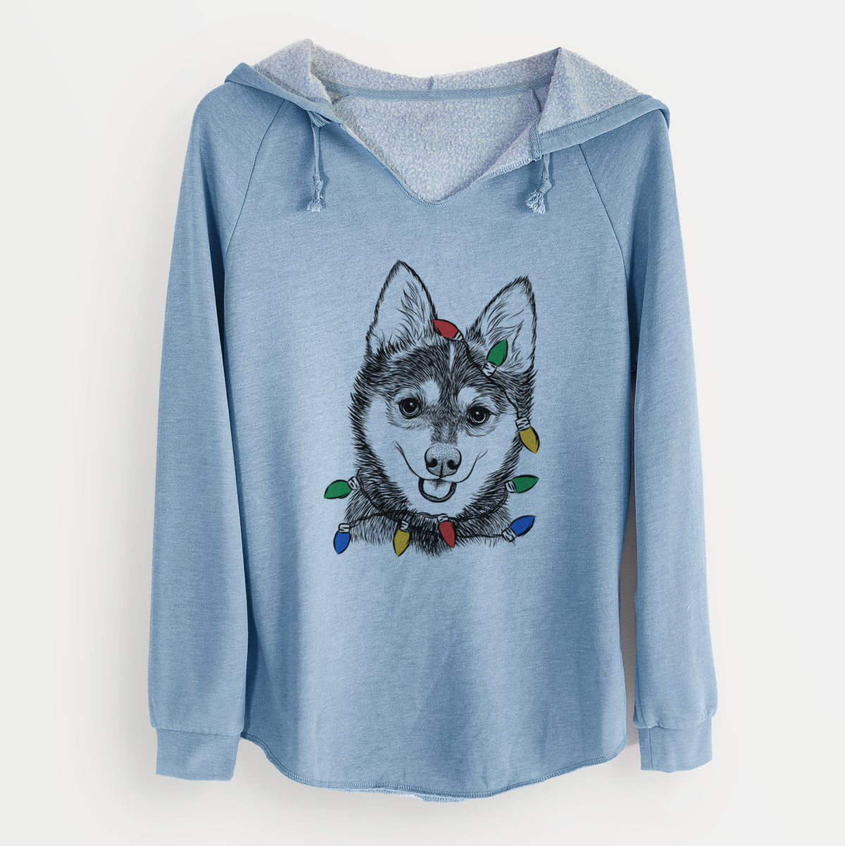 Christmas Lights Posey the Alaskan Klee Kai - Cali Wave Hooded Sweatshirt